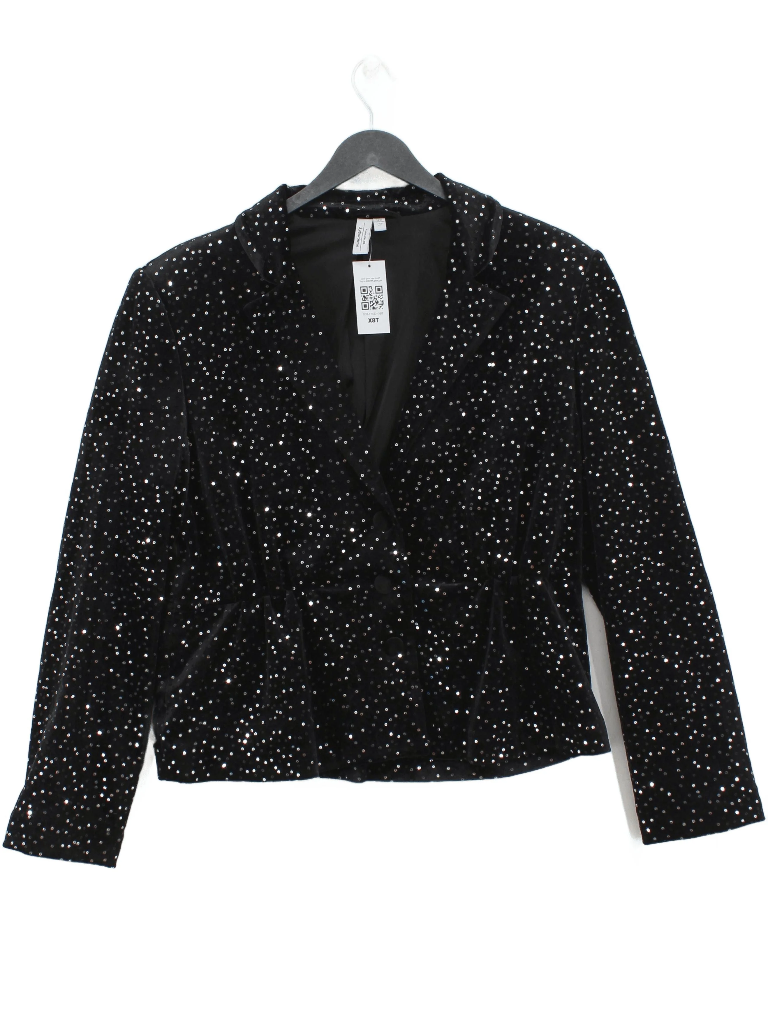 & Other Stories Women's Top UK 16 Black Polyester with Elastane Basic