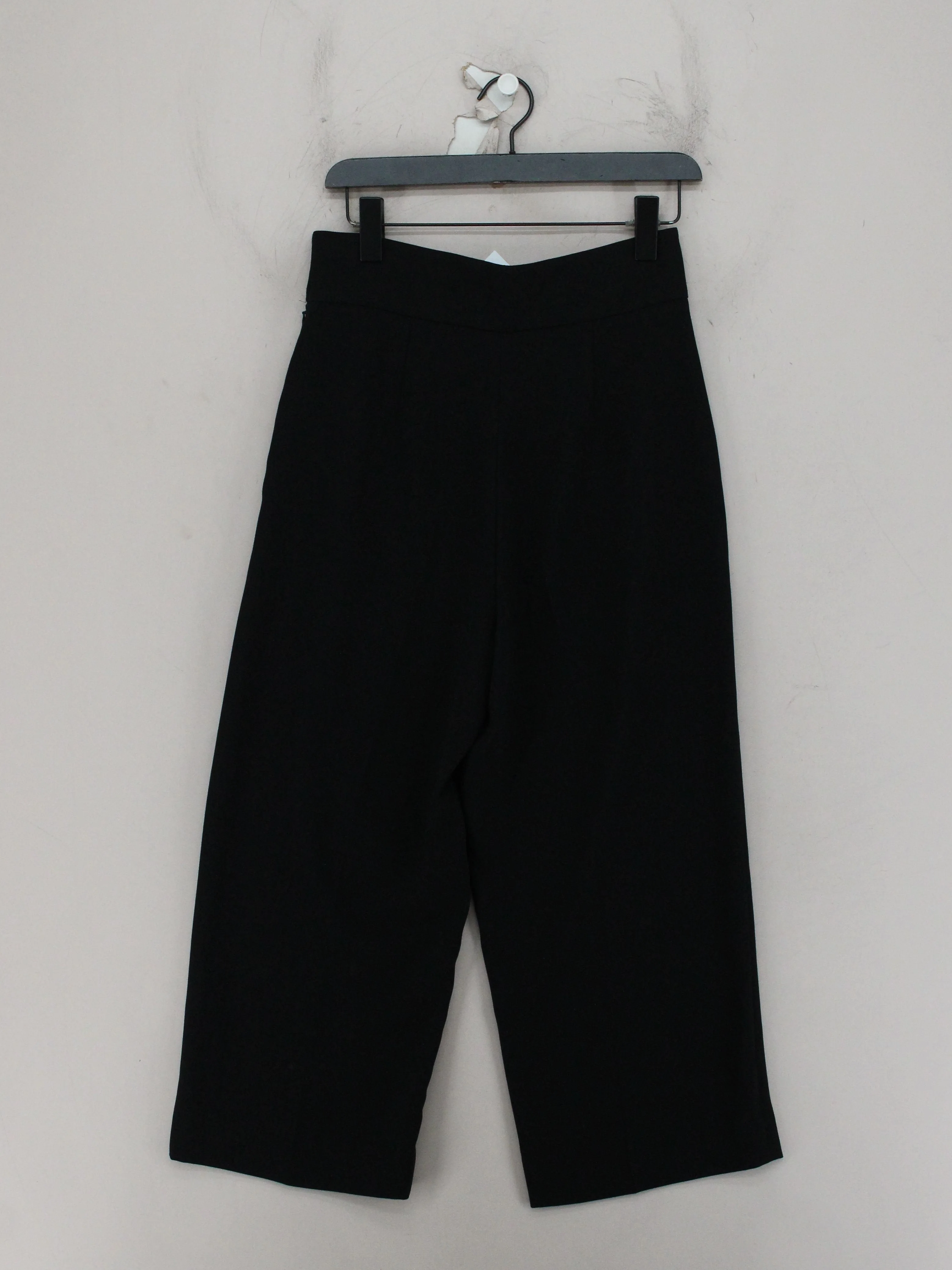 & Other Stories Women's Trousers UK 10 Black 100% Polyester Wide-Leg Cropped - Image 2