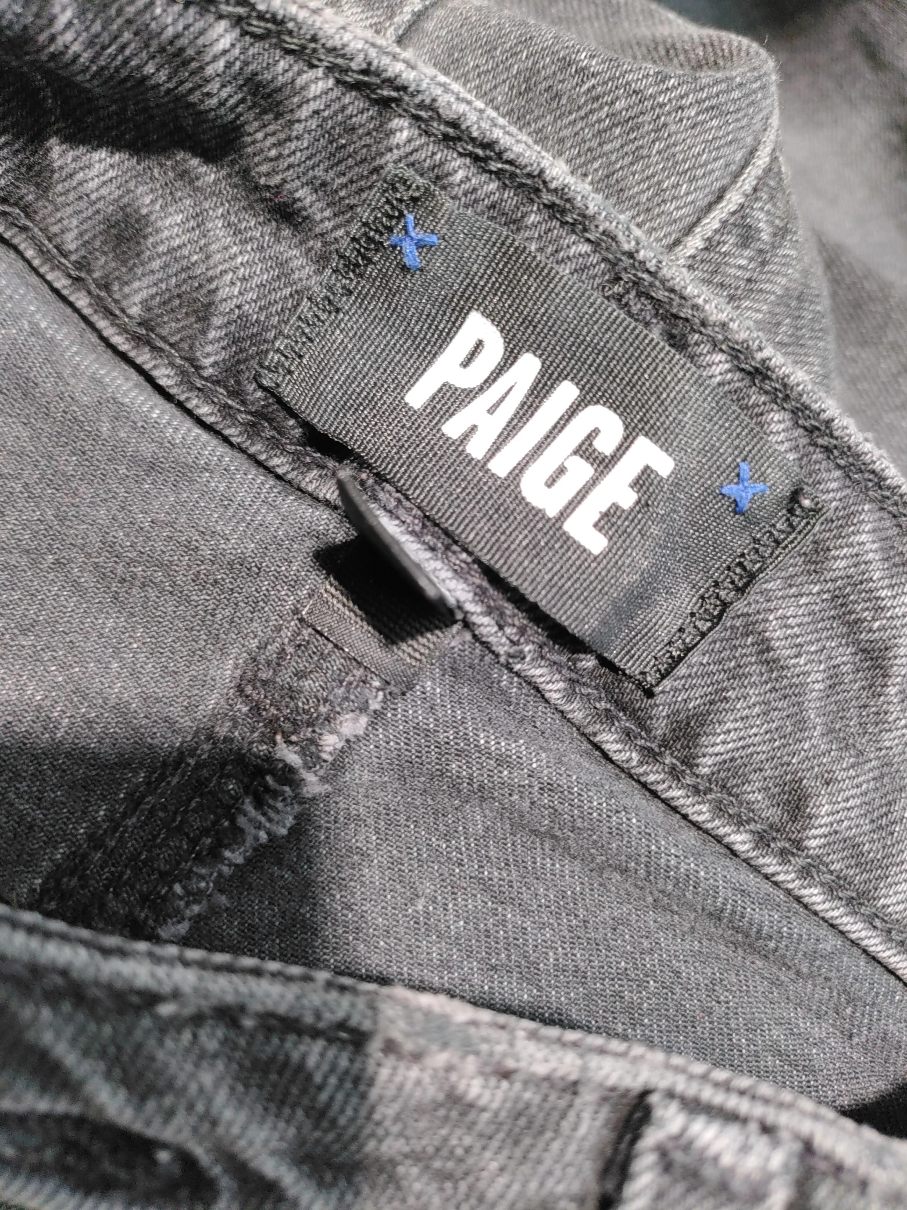 Paige Women's Jeans W 27 in Black Cotton with Polyester, Elastane Straight - Image 5