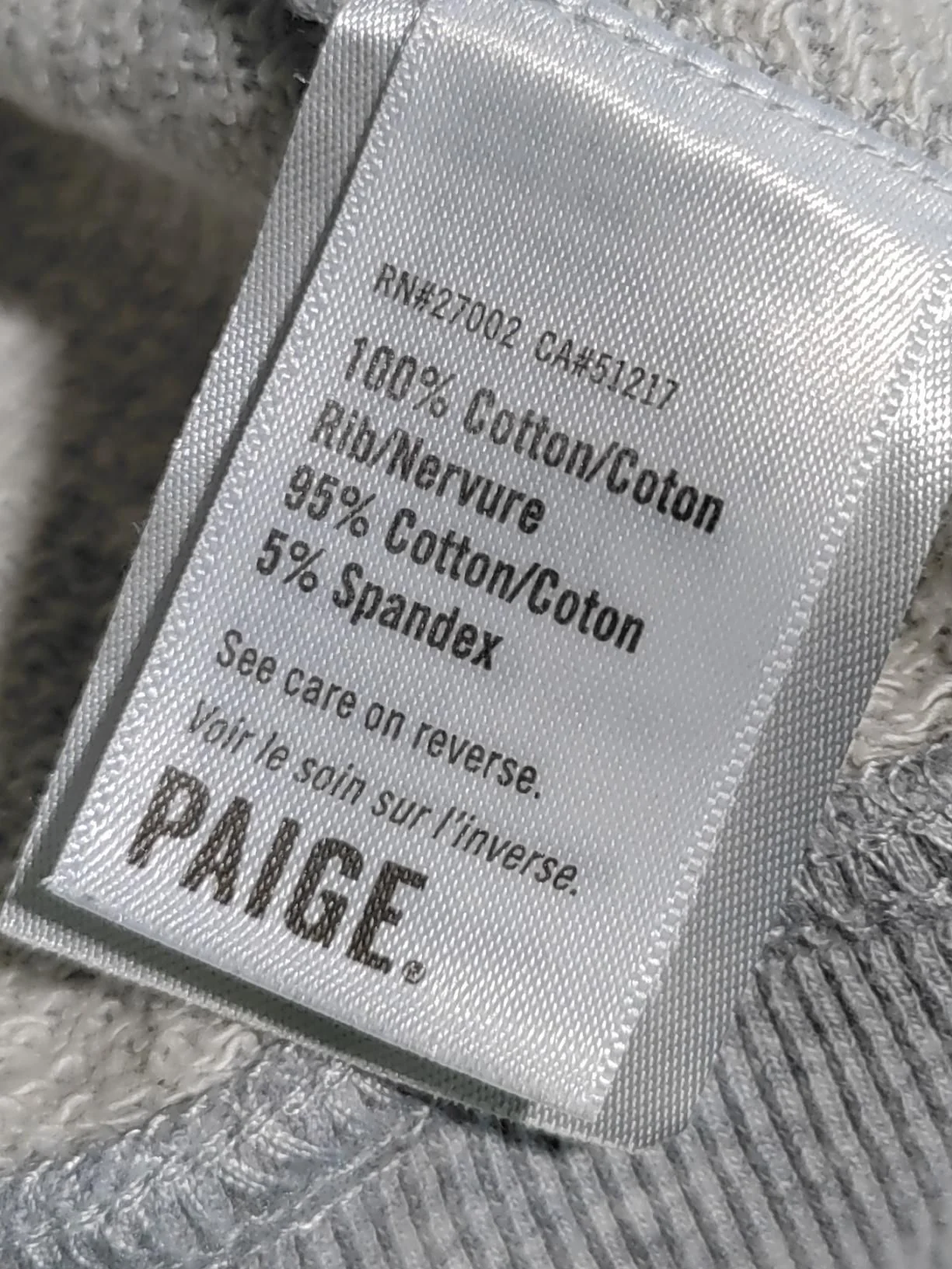 Paige Women's Jumper S Grey Cotton with Spandex Crew Neck Pullover - Image 6