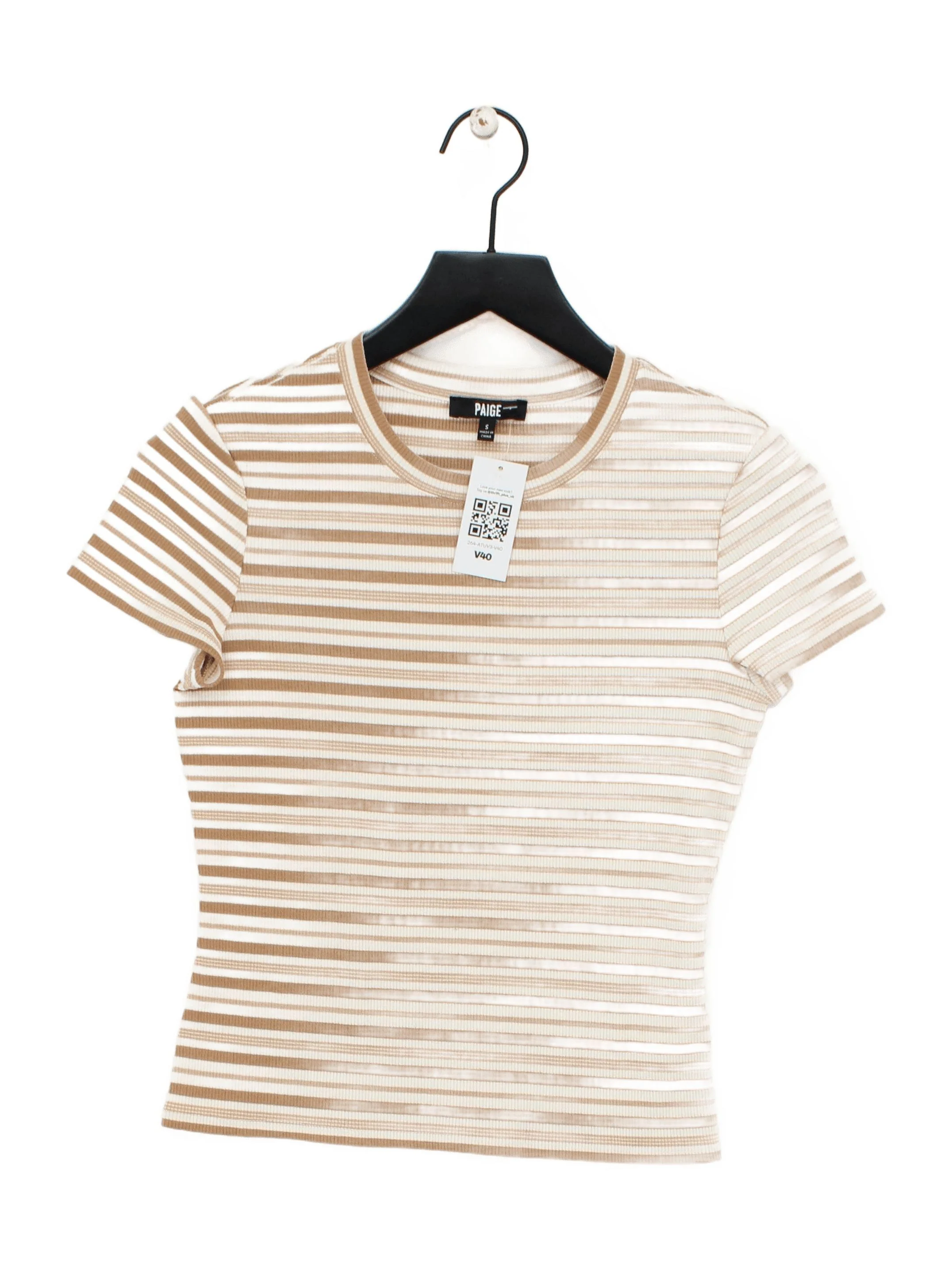 Paige Women's T-Shirt S Multi Polyester with Rayon, Spandex Basic