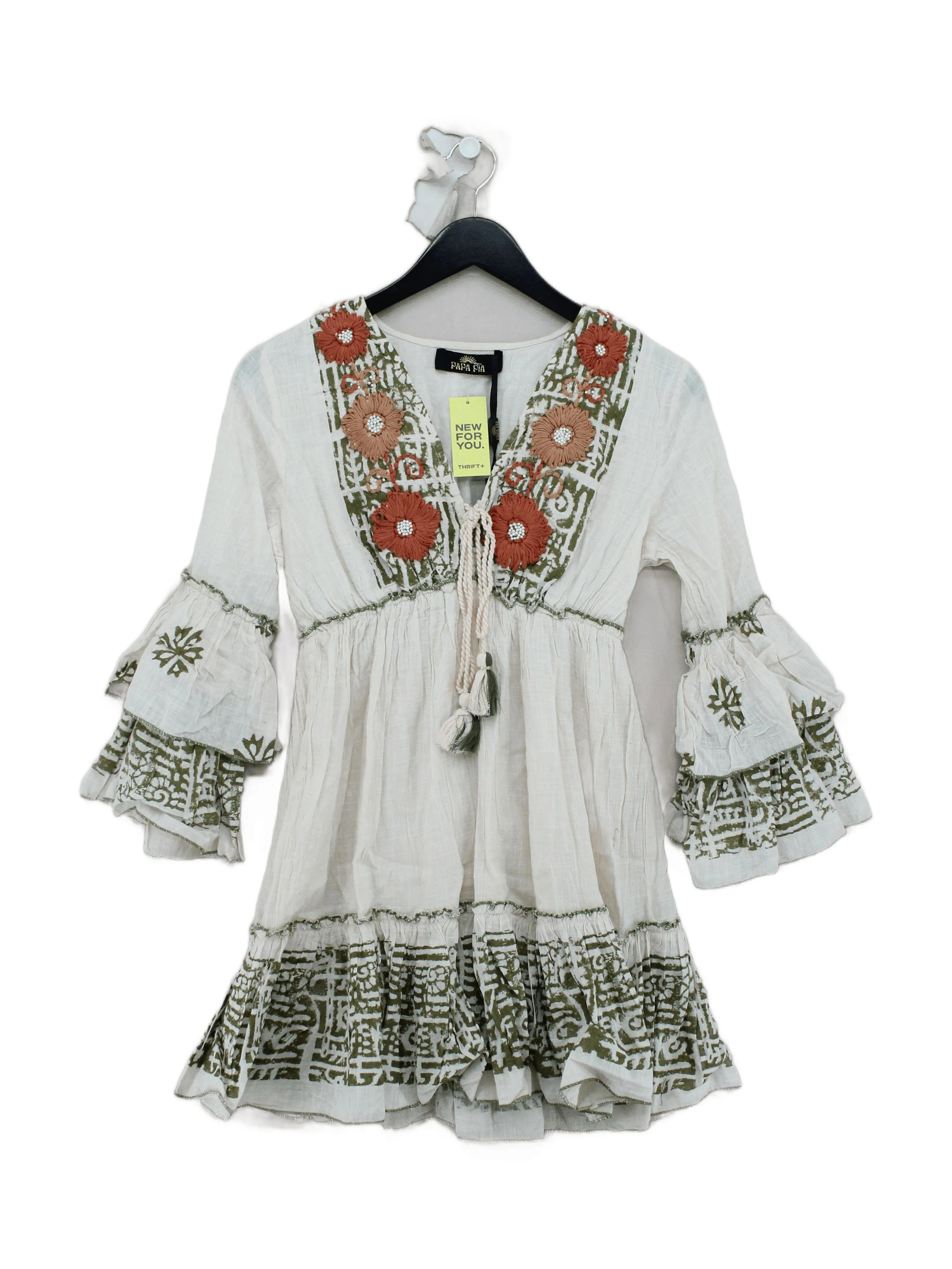 Papa Pia Mini Dress UK10 in White