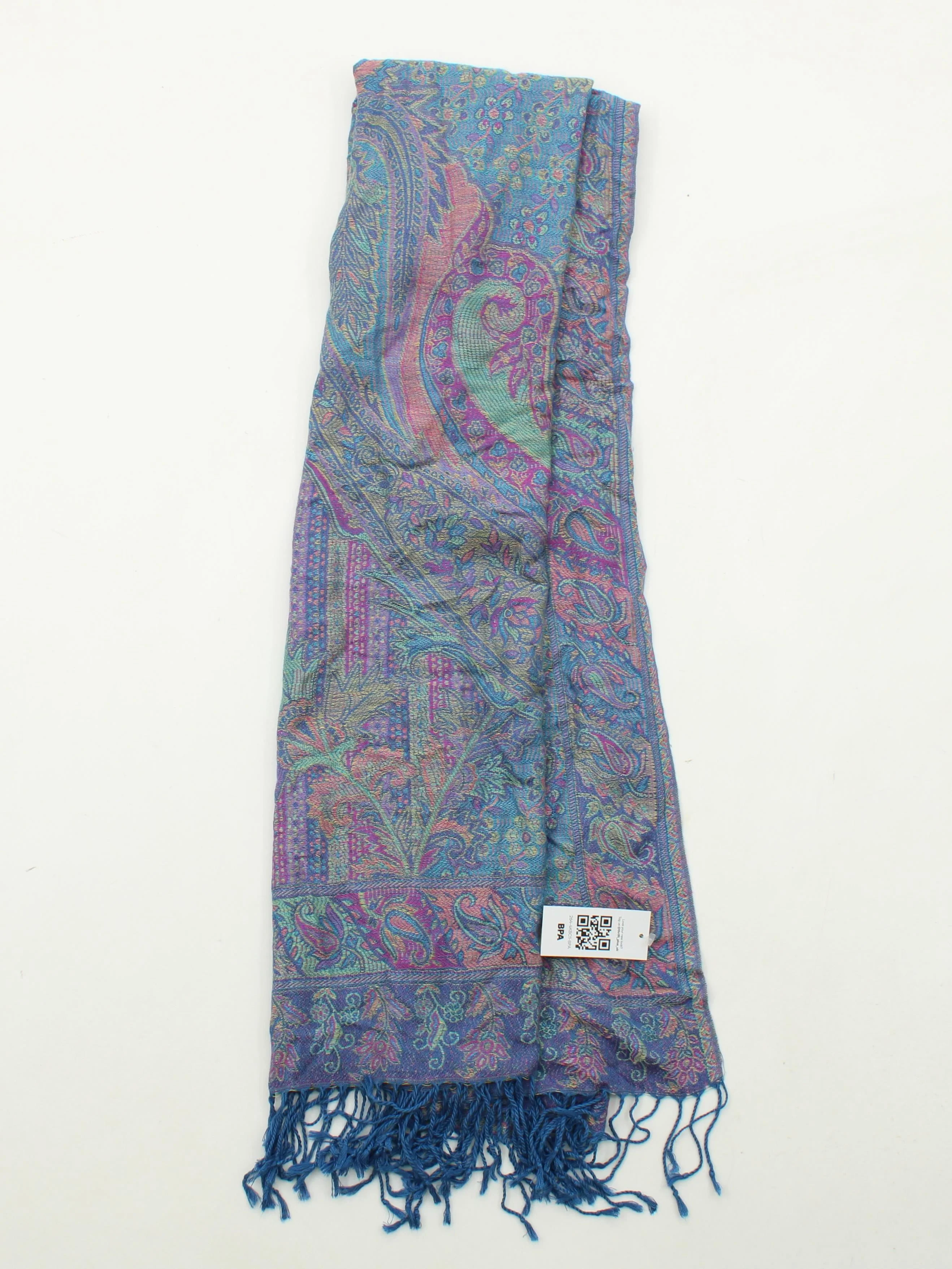 Pashmina Men's Scarf Multi Paisley Cashmere with Silk Scarf - Image 2