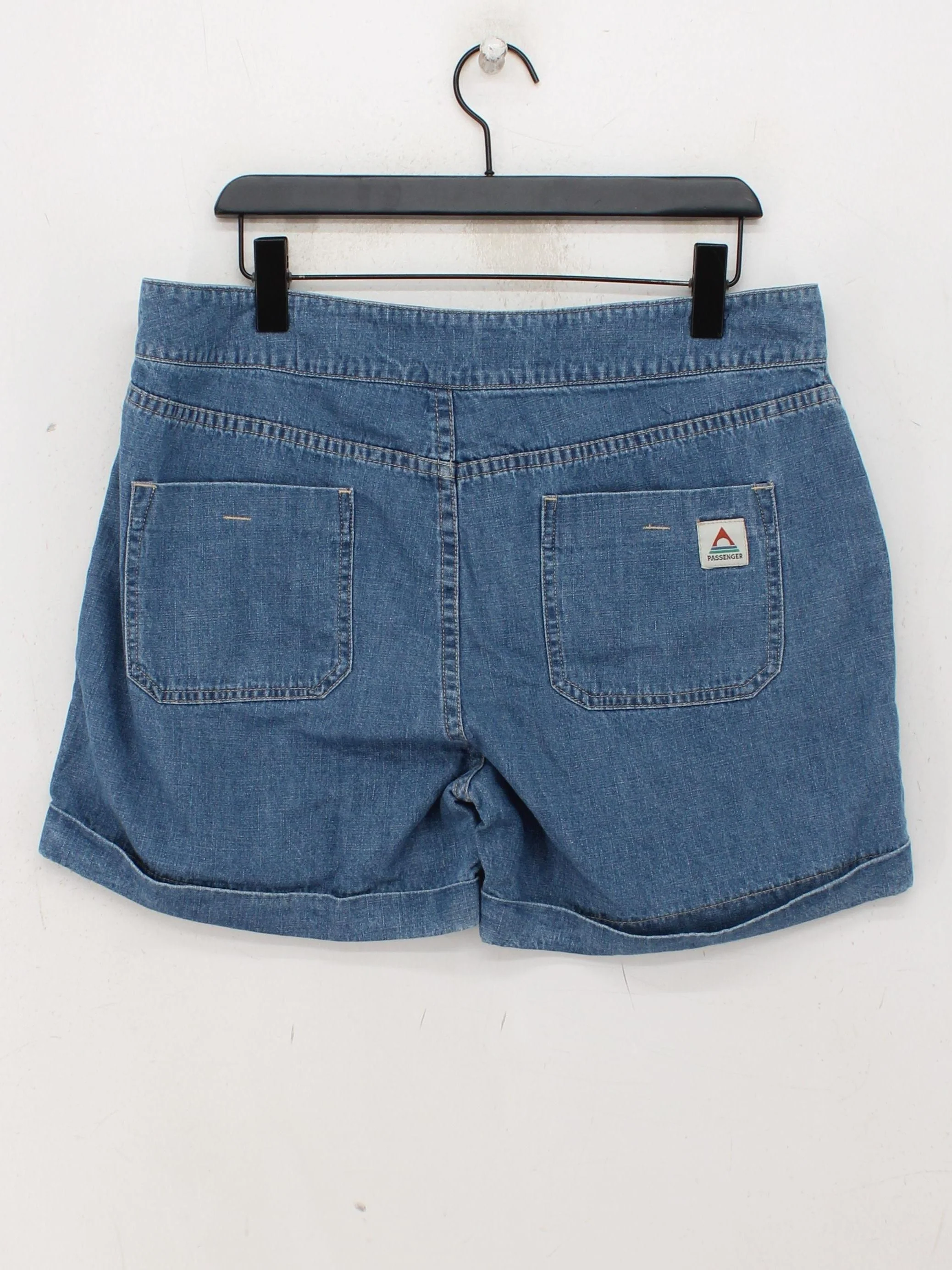 Passenger Women's Shorts XL Blue Cotton with Cotton Mom - Image 2