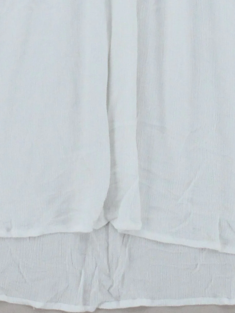 Passenger Women's Top L White 100% Viscose Short Sleeve Round Neck Basic - Image 4