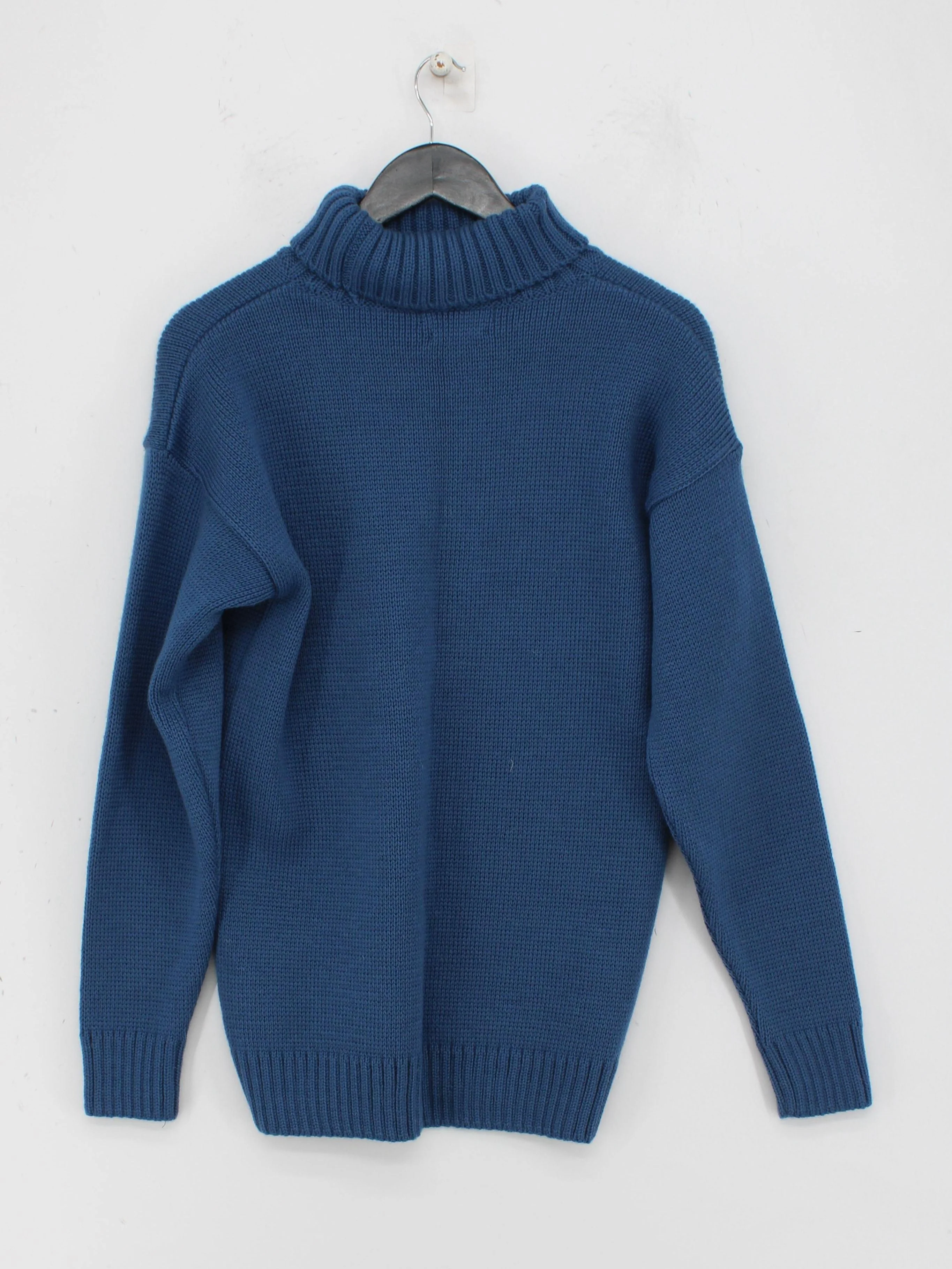 Paul James Men's Jumper S Blue 100% Wool Roll Neck Pullover - Image 2