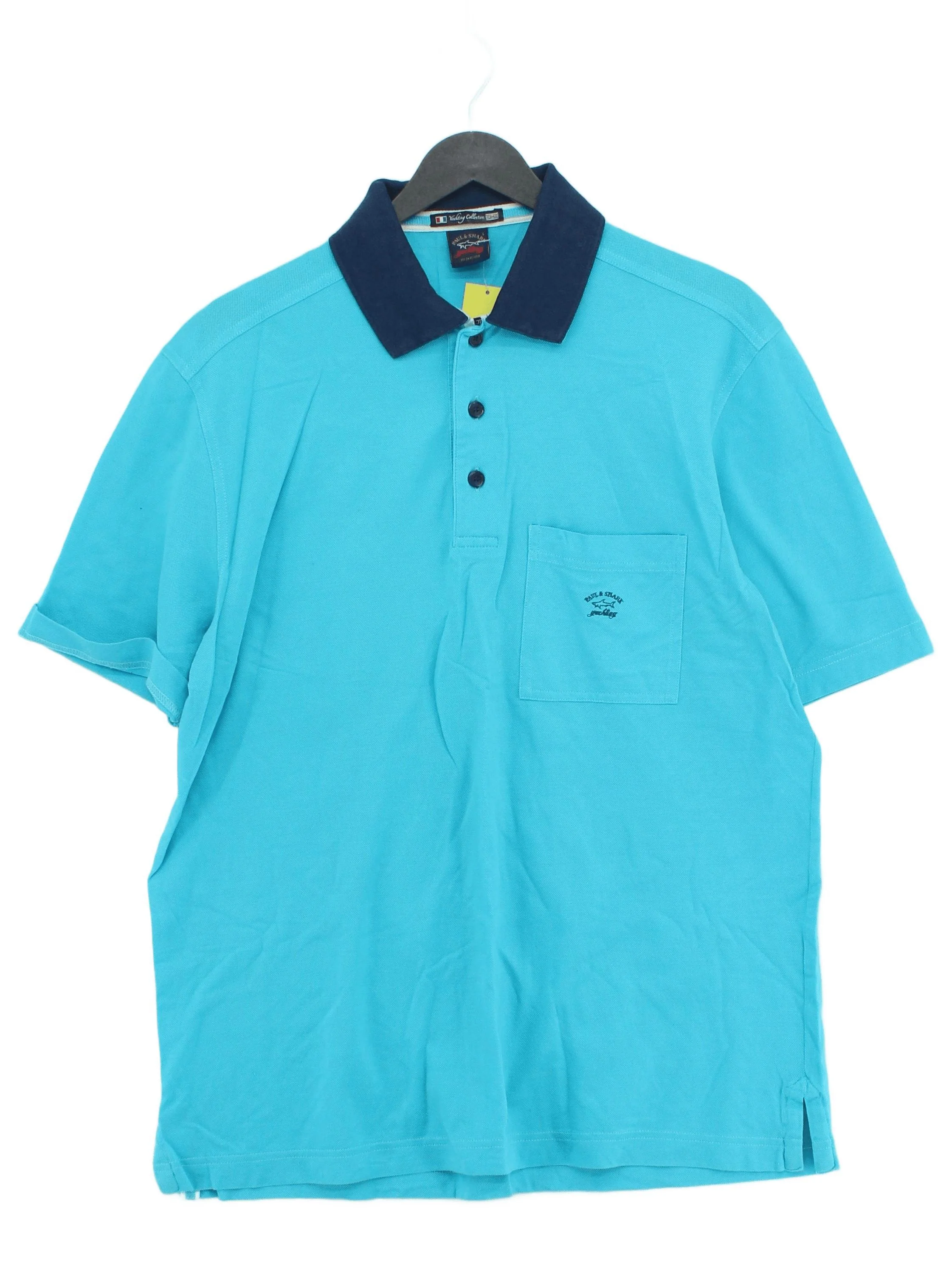 Paul & Shark Men's Polo L Blue 100% Cotton Basic