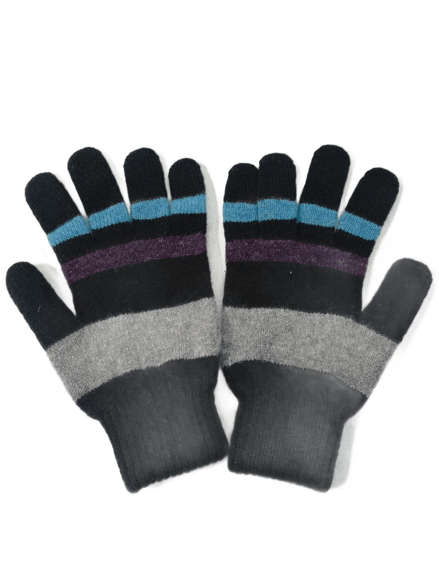 Paul Smith Men's Gloves Multi Striped 100% Wool Glove New with tags