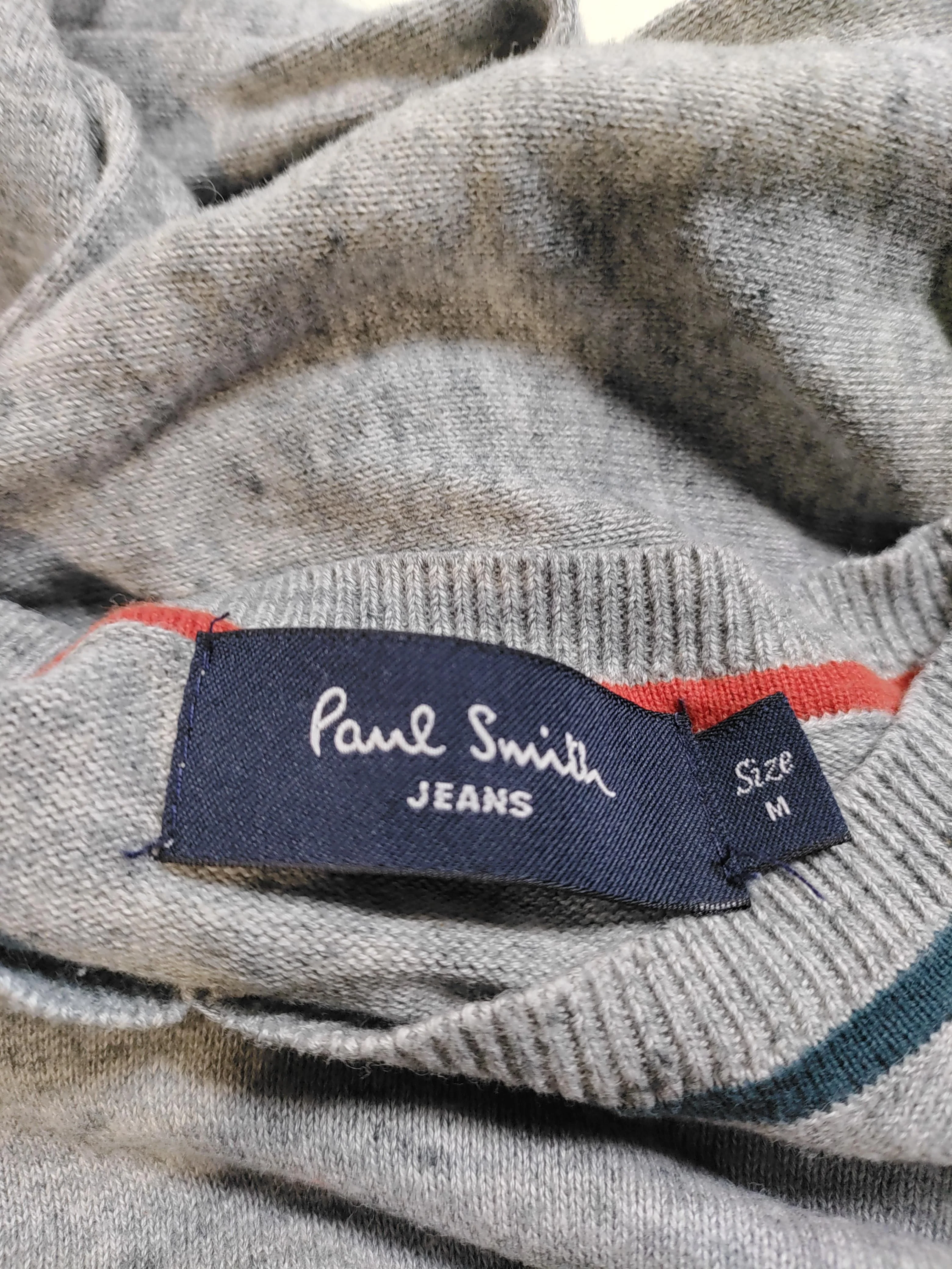 Paul Smith Men's Jumper M Grey 100% Cotton V-Neck Pullover - Image 5