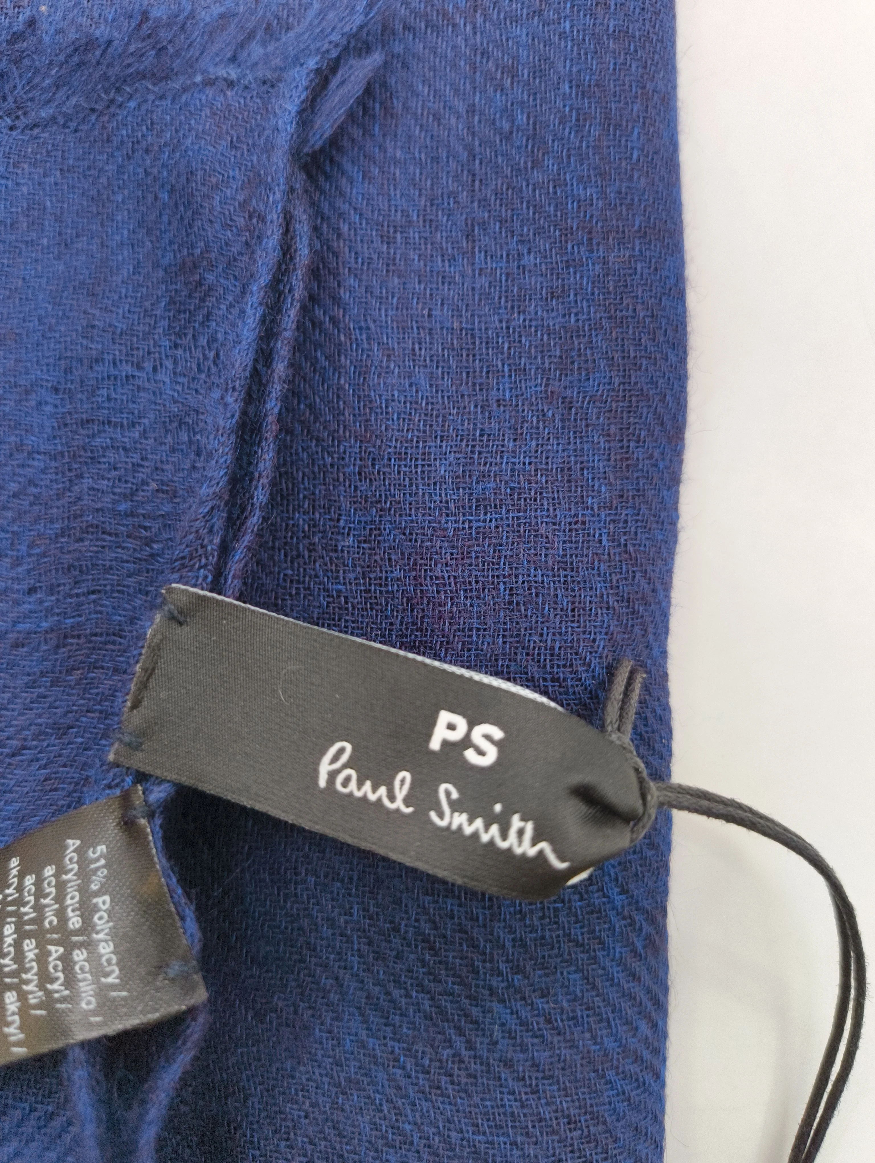 Paul Smith Men's Scarf Blue Graphic Acrylic with Wool Scarf New with tags - Image 7