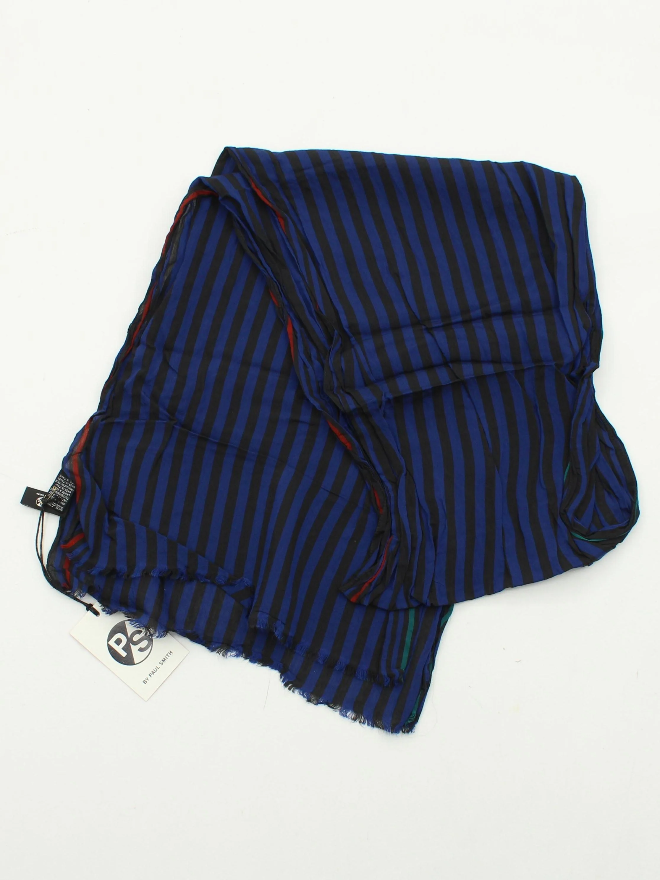 Paul Smith Men's Scarf Blue Striped Viscose with Silk Scarf New with tags - Image 2
