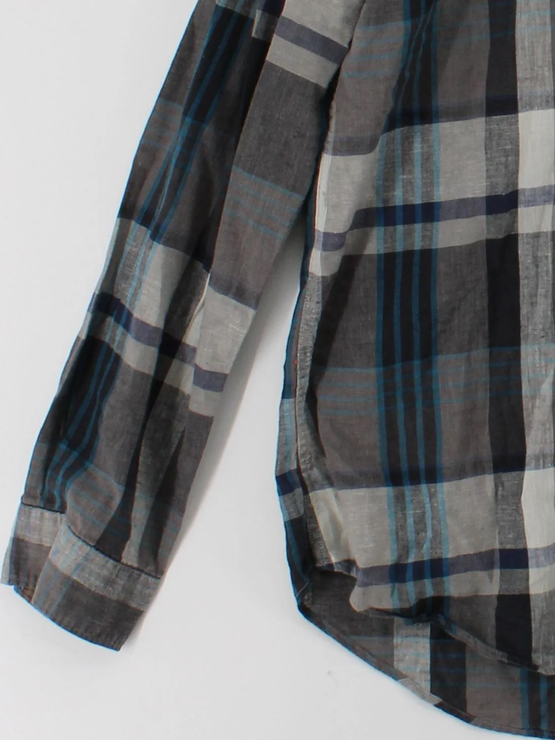 Paul Smith Men's Shirt XXL Grey Checkered Cotton with Linen Basic - Image 4