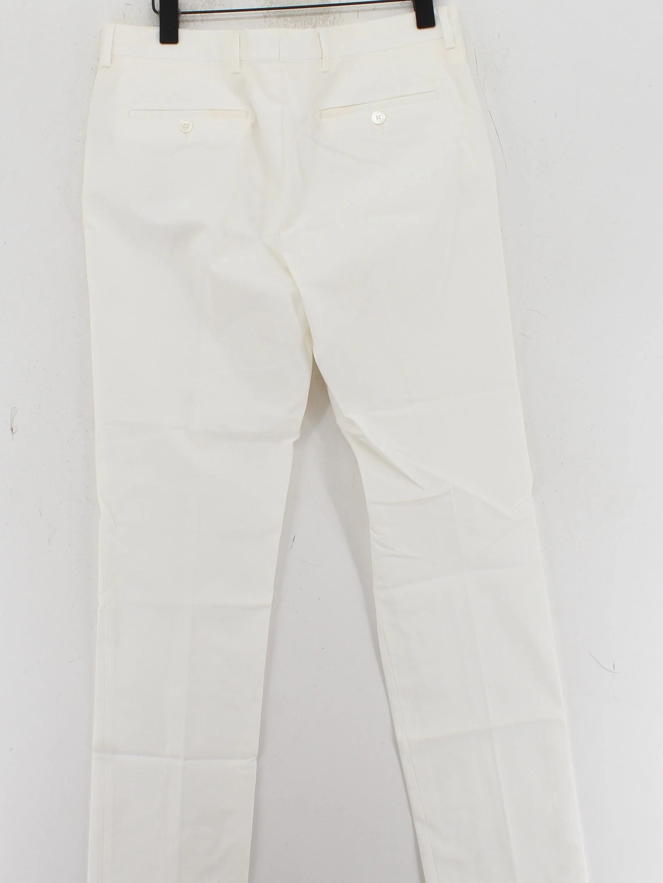 Paul Smith Men's Suit Trousers W 32 in White Cotton with Elastane Dress Pants - Image 2