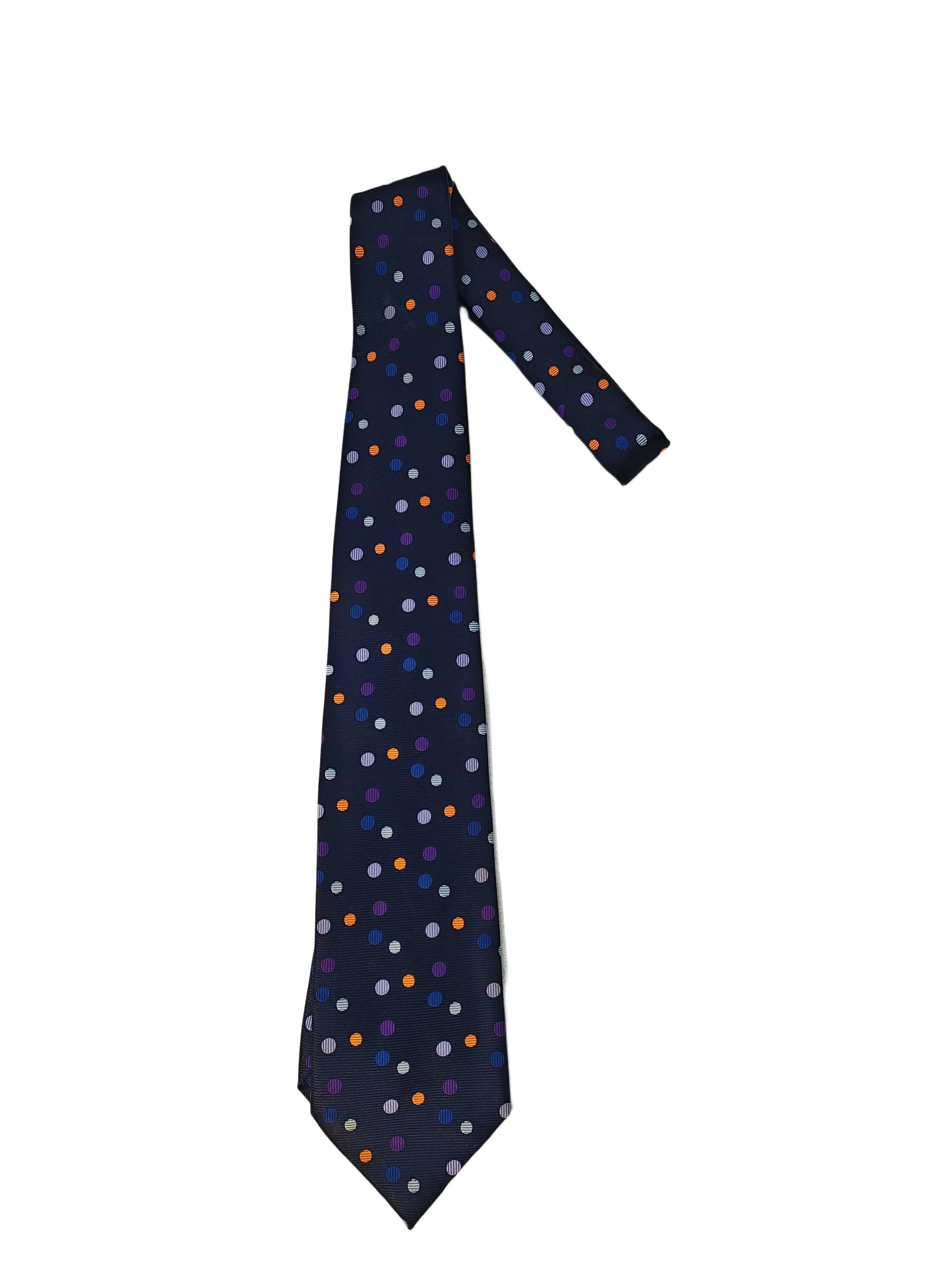Paul Smith Men's Tie Blue Polkadot 100% Silk