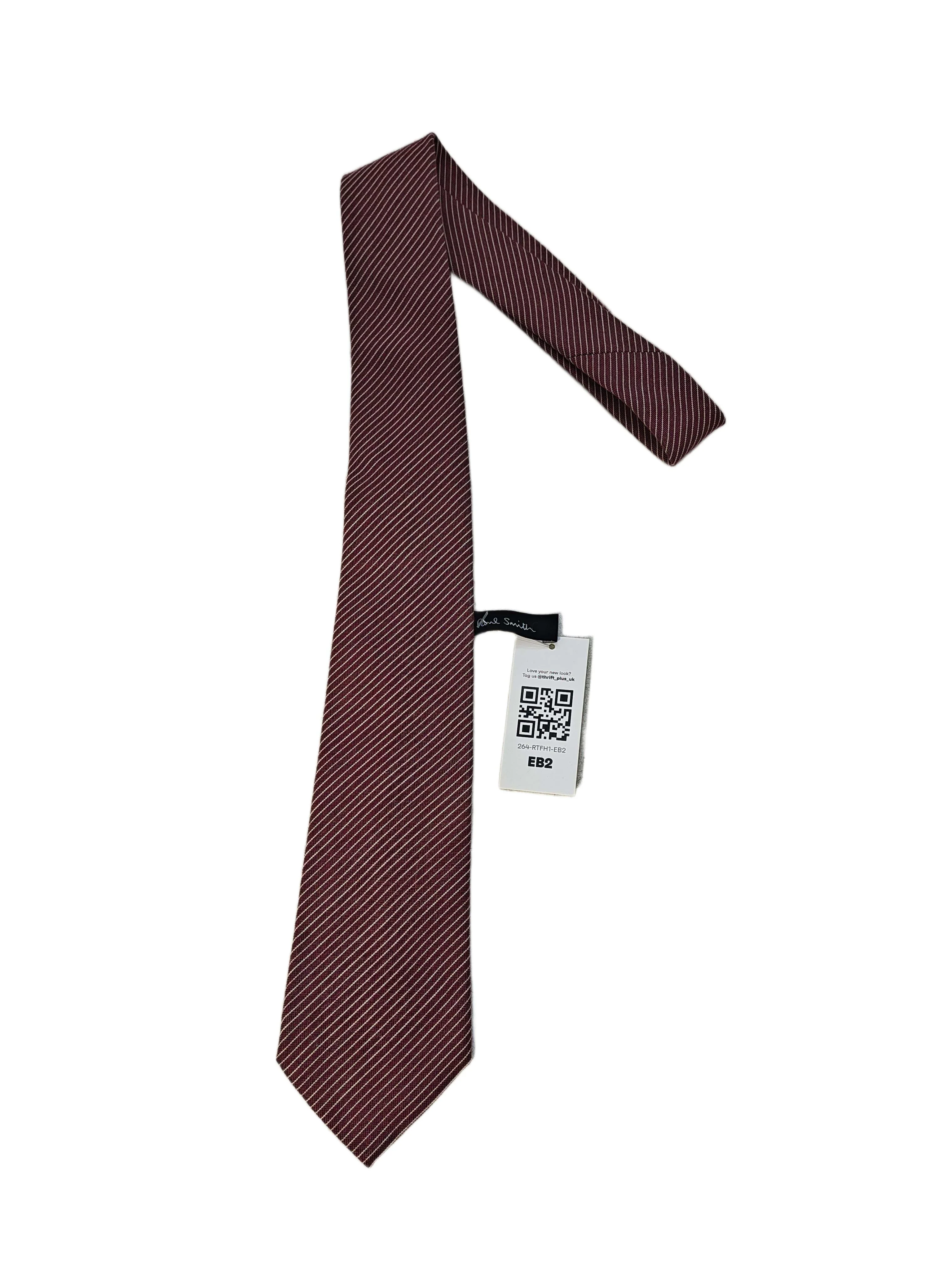 Paul Smith Men's Tie Red Striped Wool with Silk