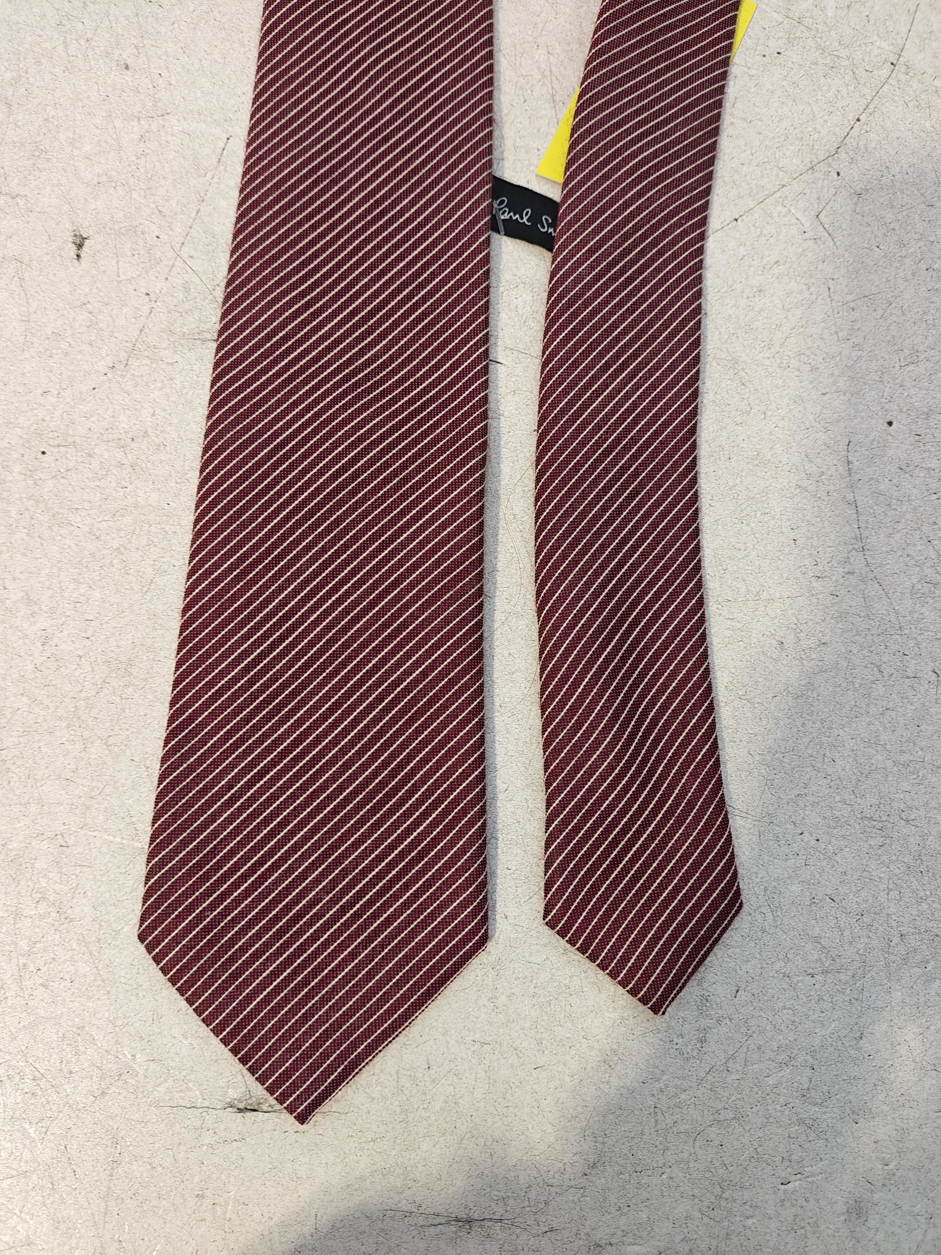 Paul Smith Men's Tie Red Striped Wool with Silk - Image 3