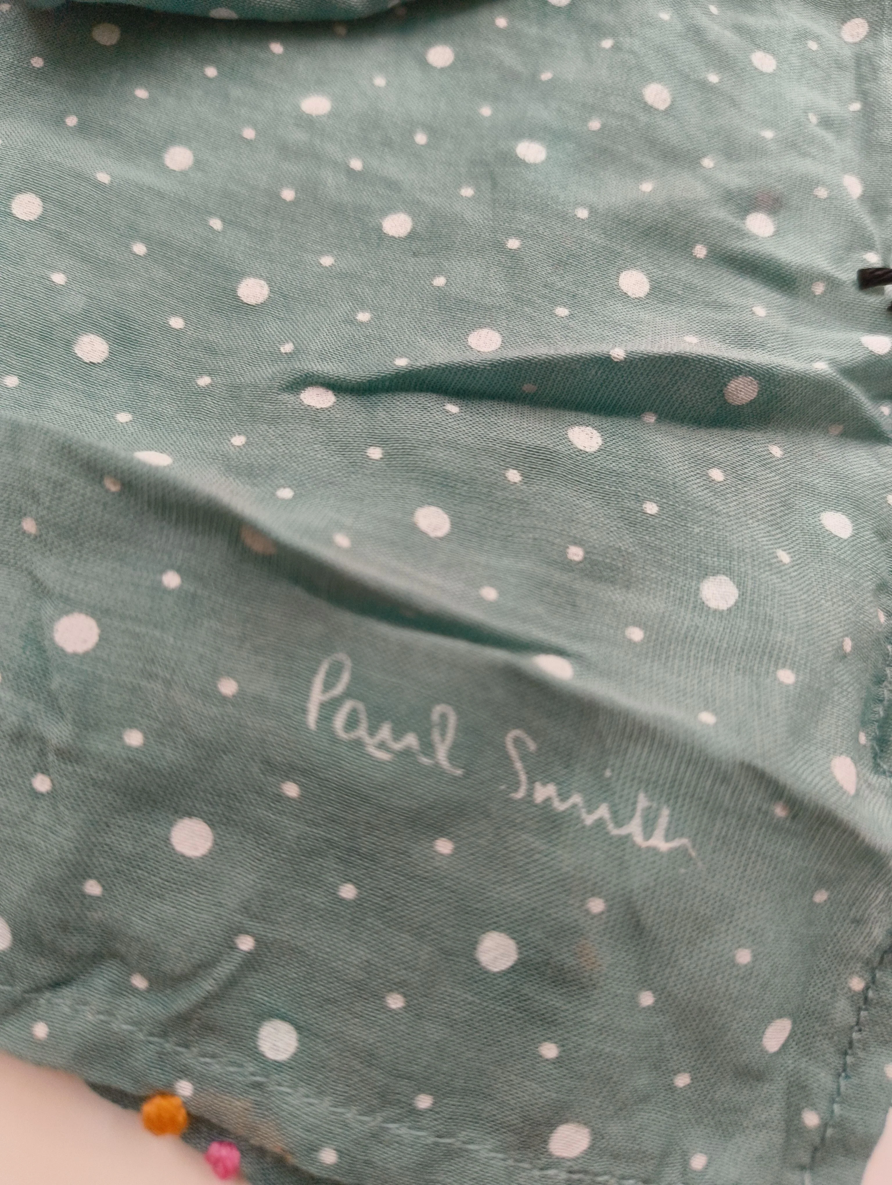 Paul Smith Women's Scarf Green Polkadot 100% Other Rectangle Scarf New with tags - Image 7