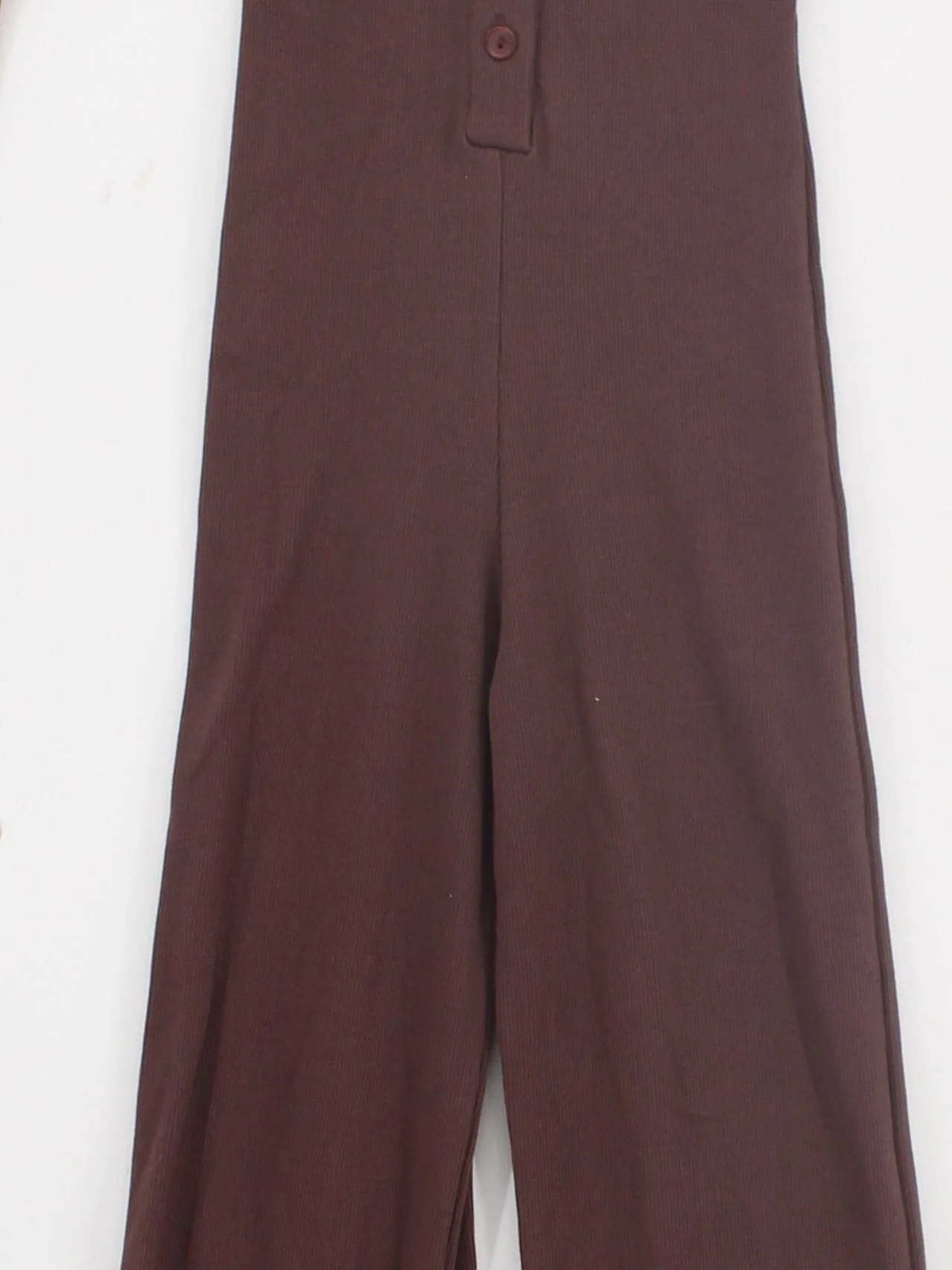 Peachy Den Women's Jumpsuit XS Brown Cotton with Elastane Wide-Leg Jumpsuit - Image 3
