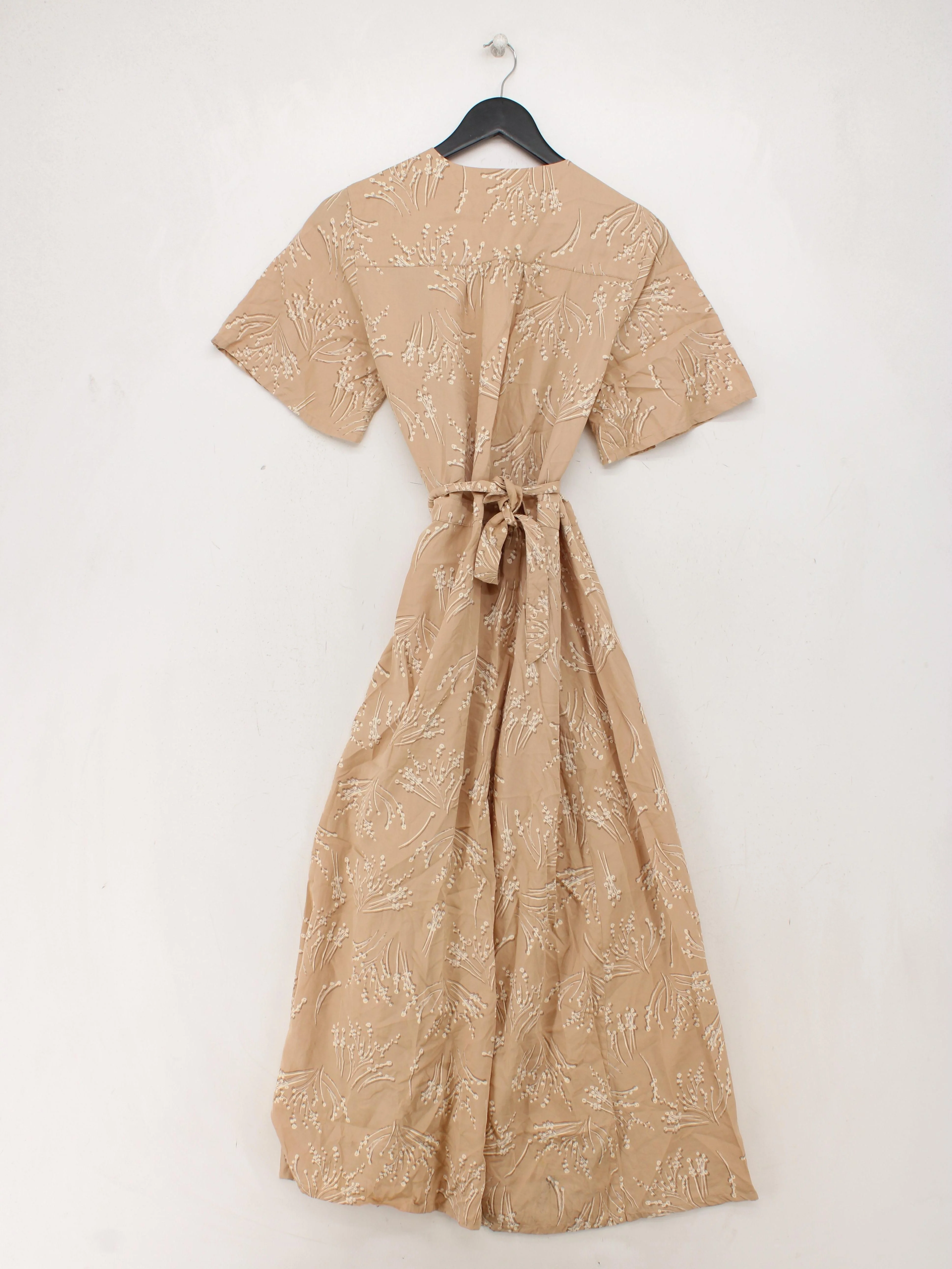 People Tree Wrap Midi Dress UK14 in Tan - Image 2