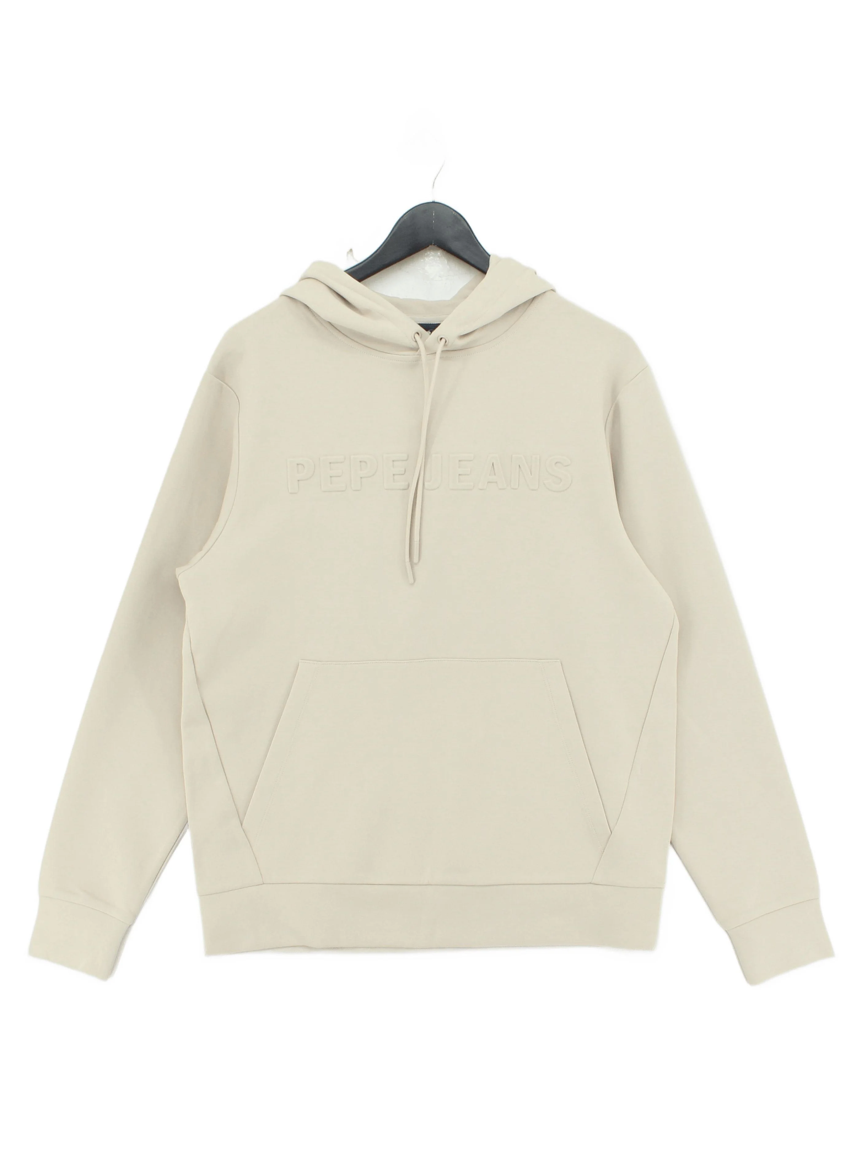 Pepe Jeans Men's Hoodie M Cream Cotton with Polyester, Elastane Pullover