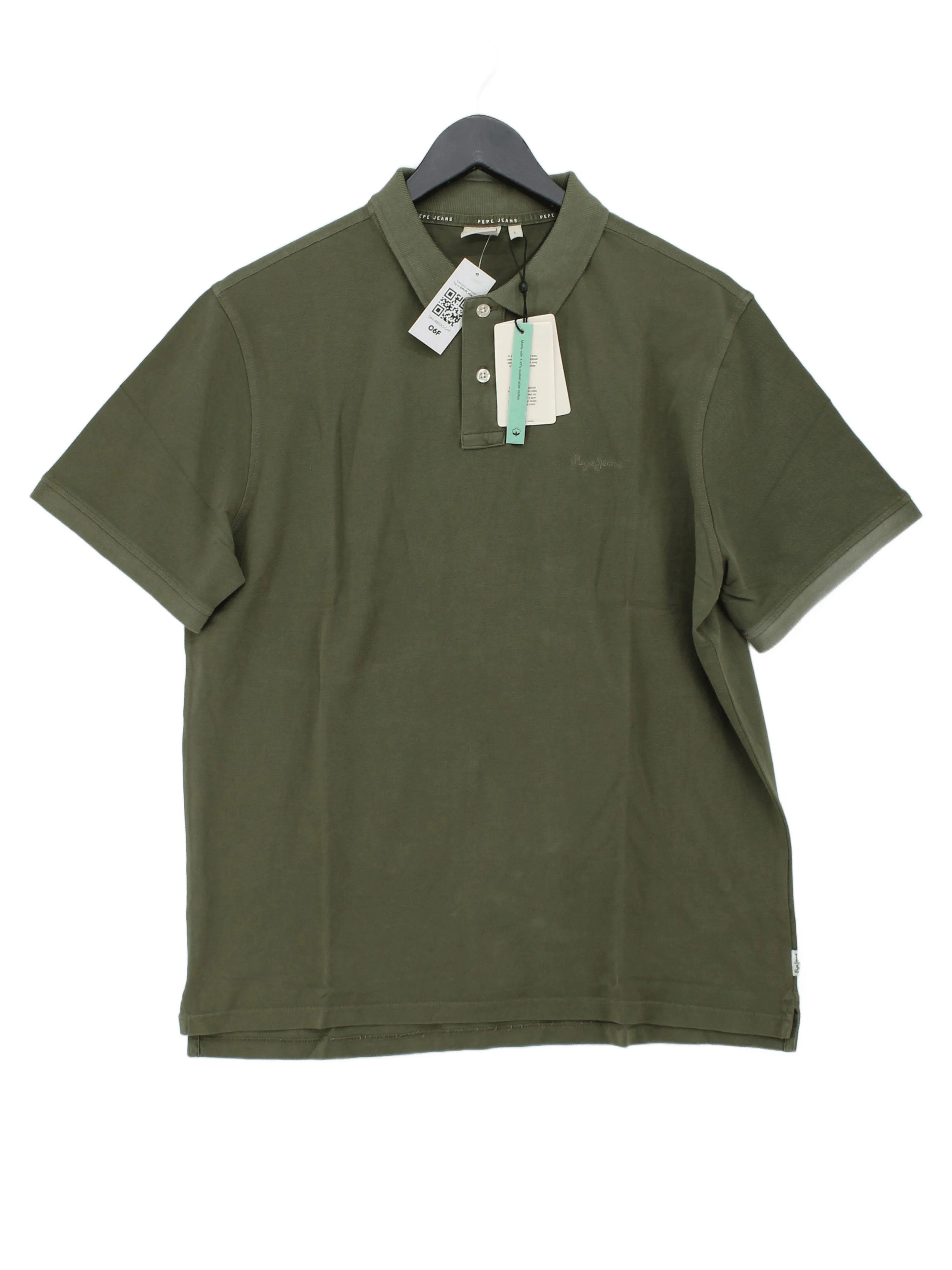 Pepe Jeans Men's Polo L Green 100% Cotton Basic