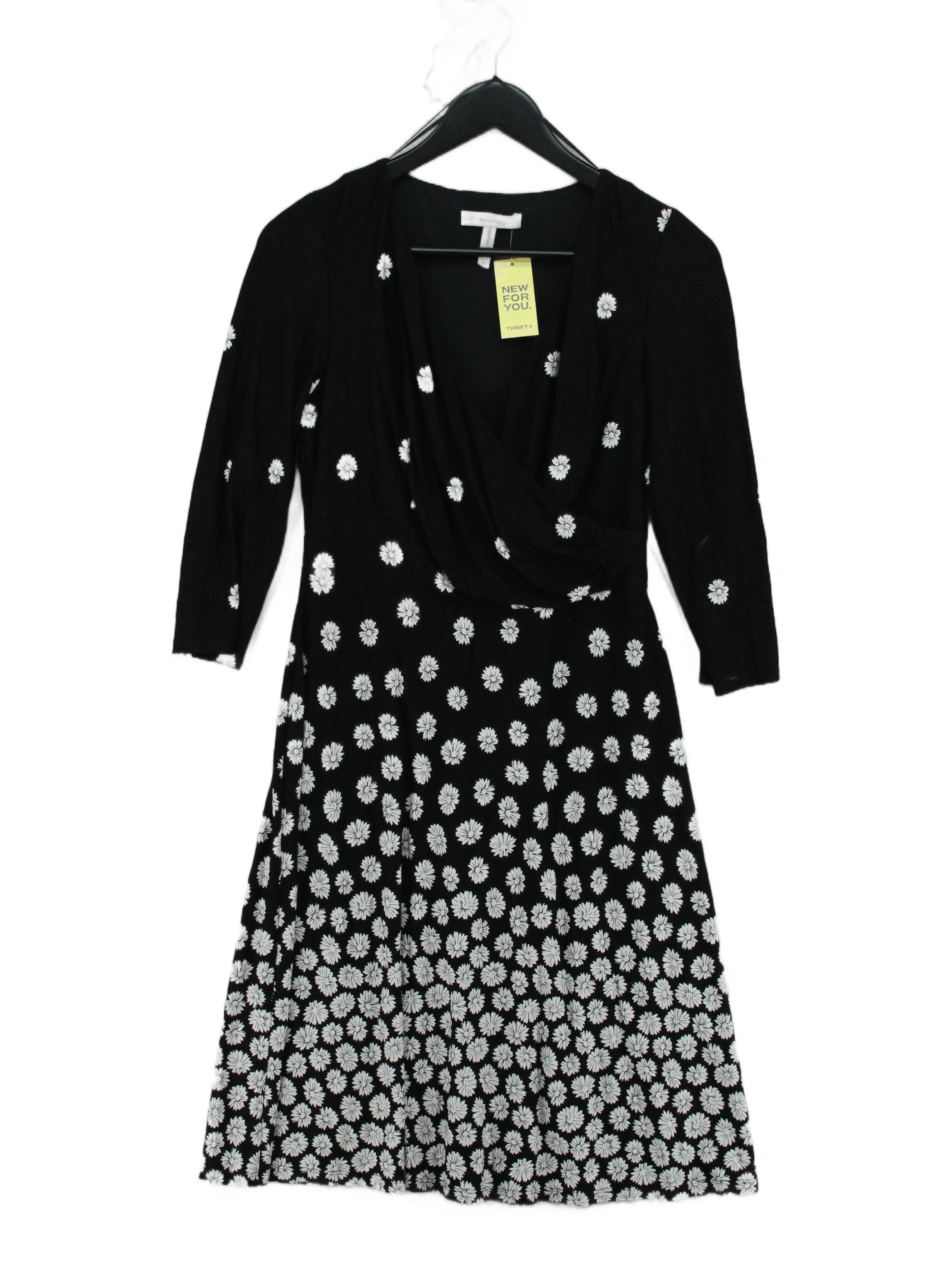 Pepperberry Wrap Mini Dress UK12 in Black