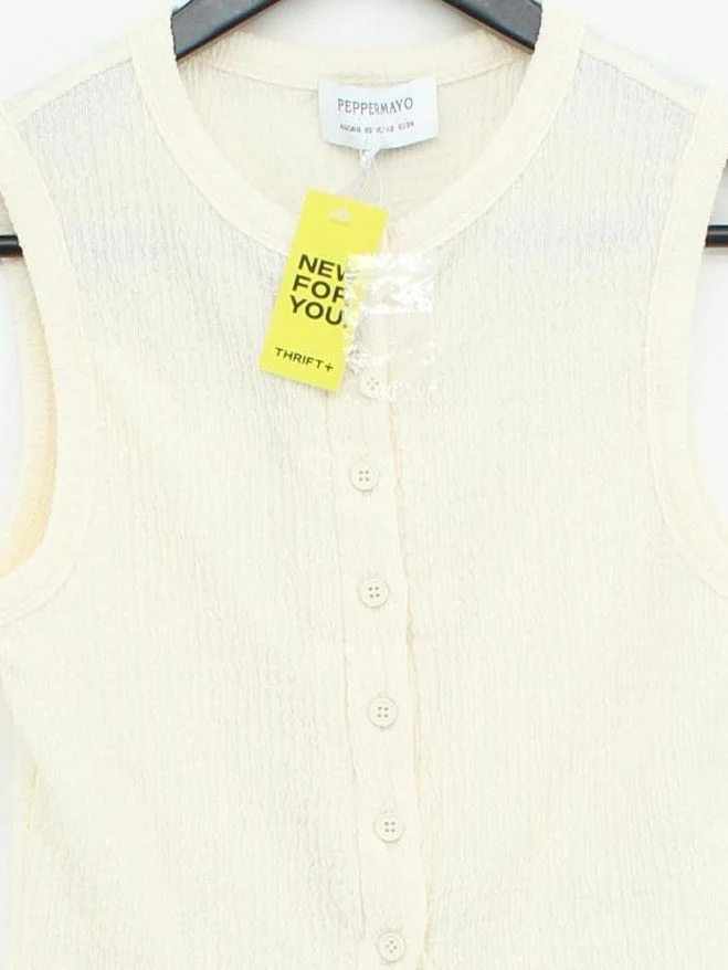 Peppermayo Women's Top XS Cream Polyester with Spandex Basic - Image 3