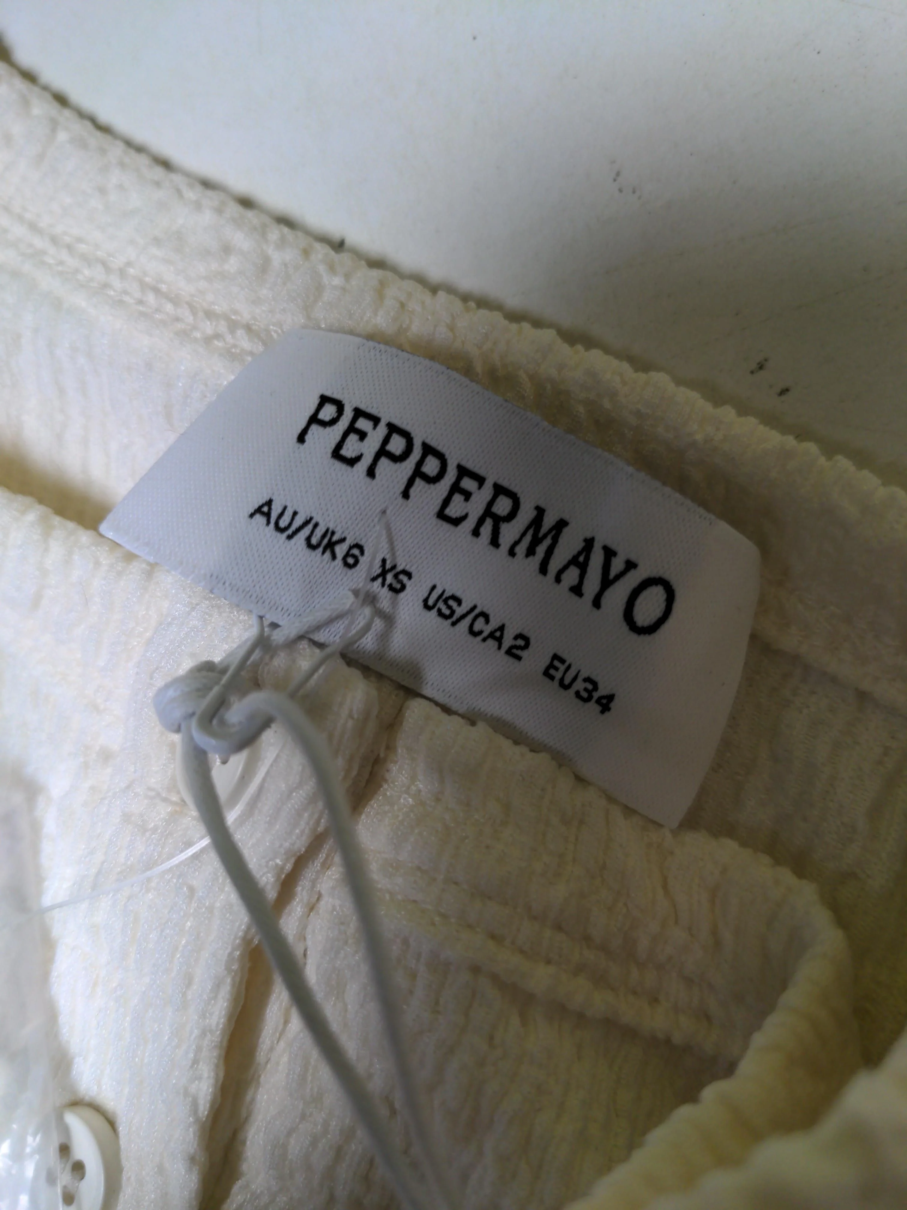 Peppermayo Women's Top XS Cream Polyester with Spandex Basic - Image 5