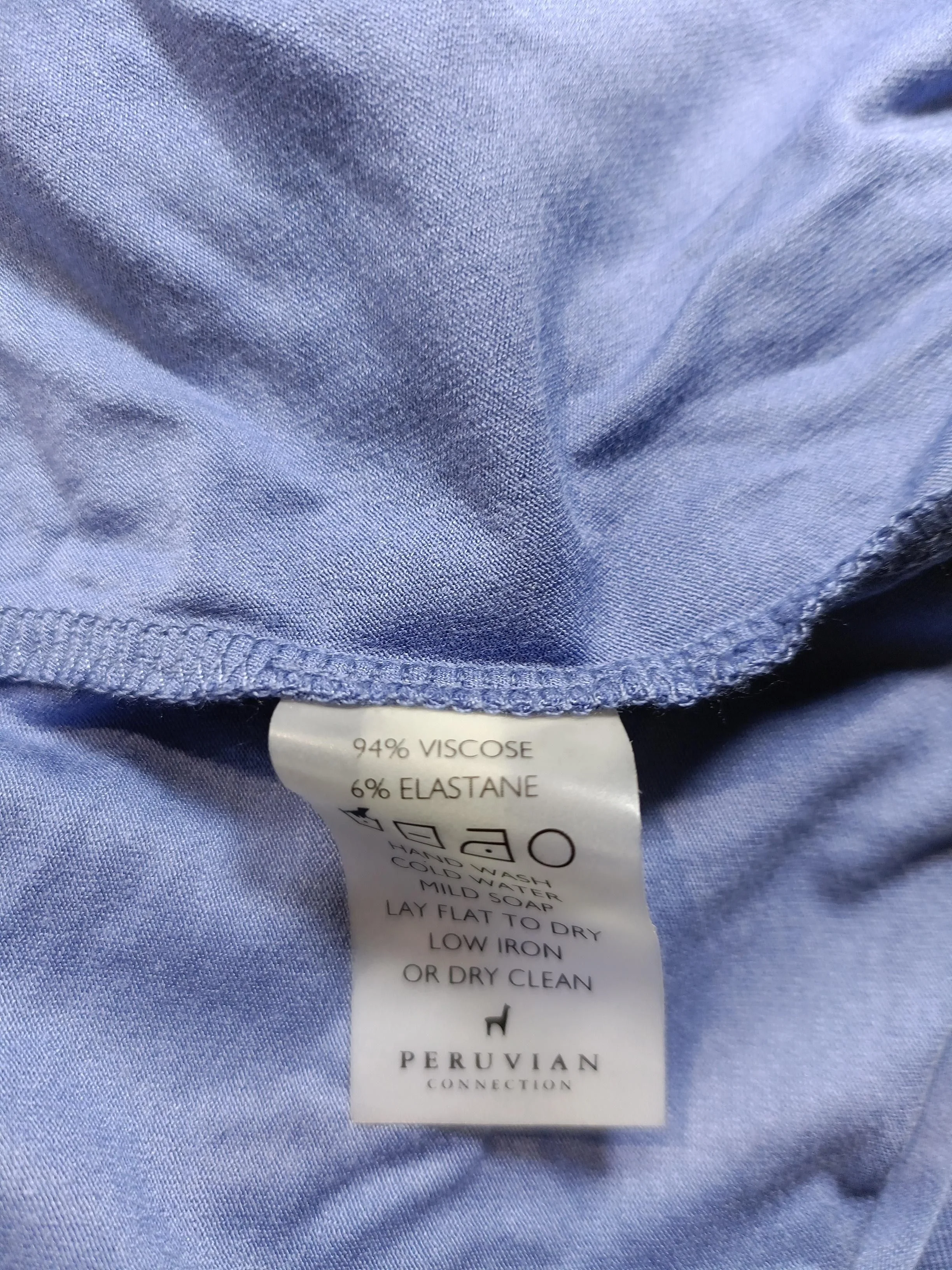 Peruvian Connection T-Shirt Mini Dress XS in Blue - Image 6