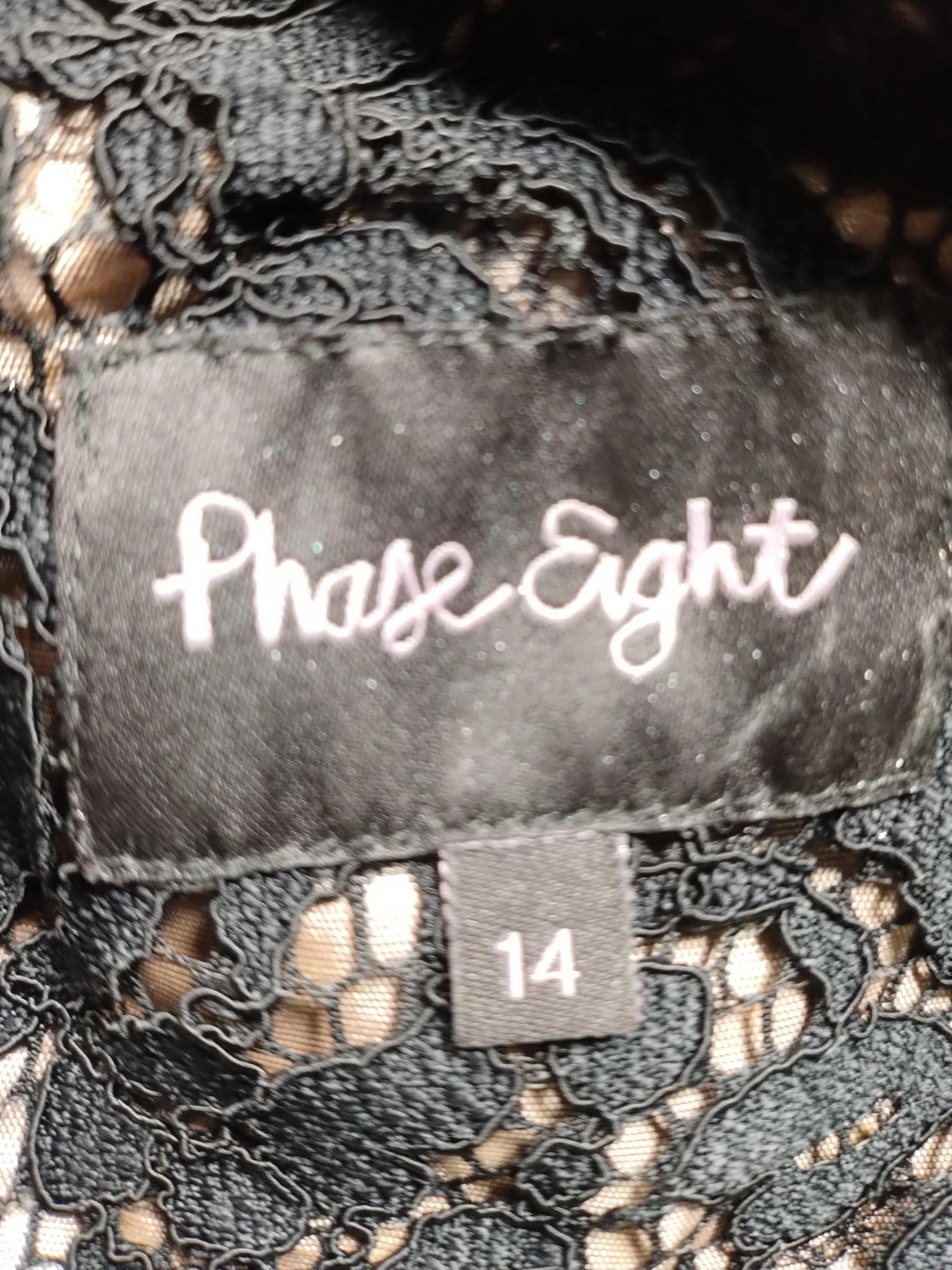 Phase Eight A-Line Mini Dress UK14 in Black - Image 5
