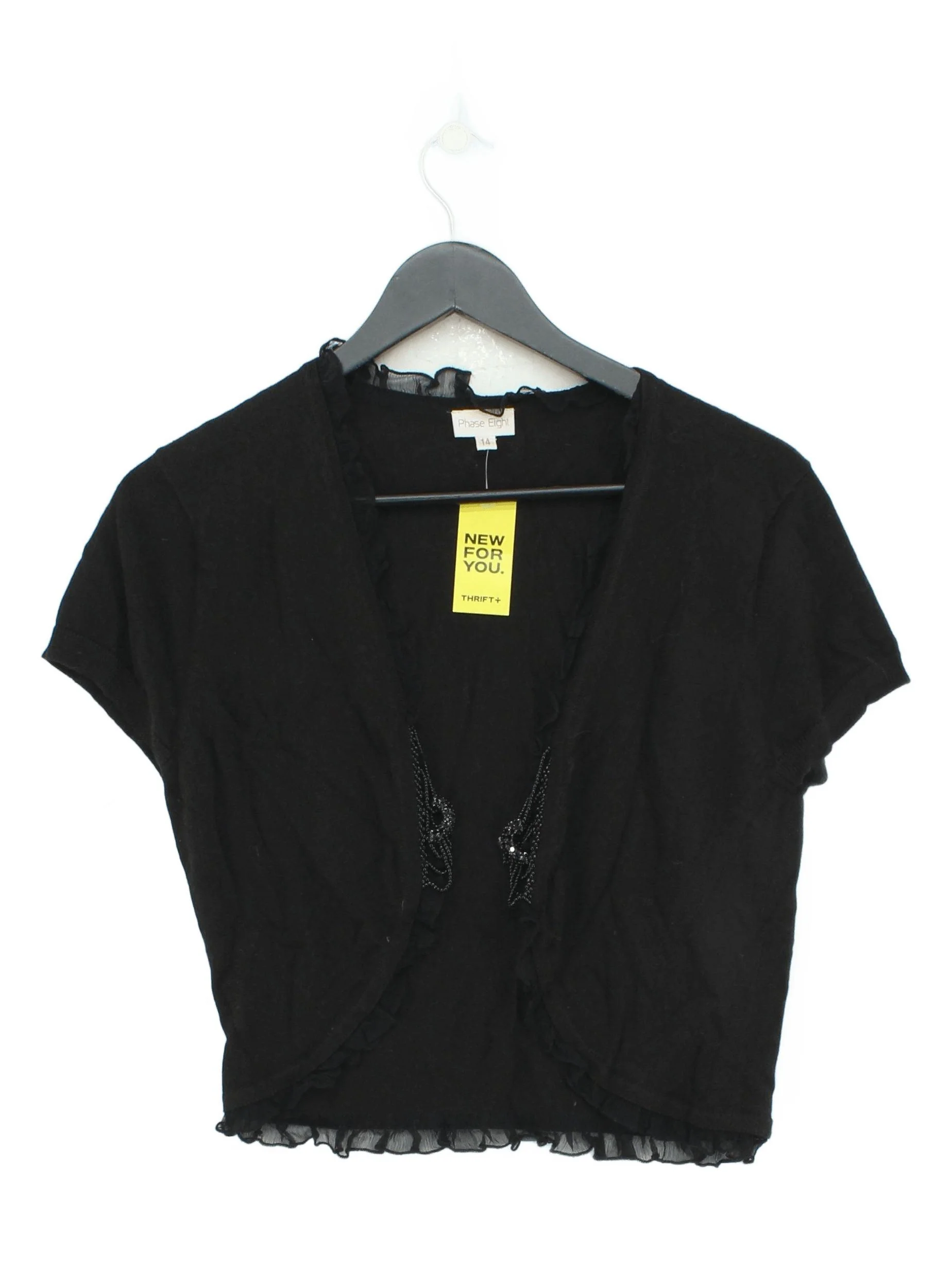 Phase Eight Women's Cardigan UK 14 Black 100% Other V-Neck Cardigan
