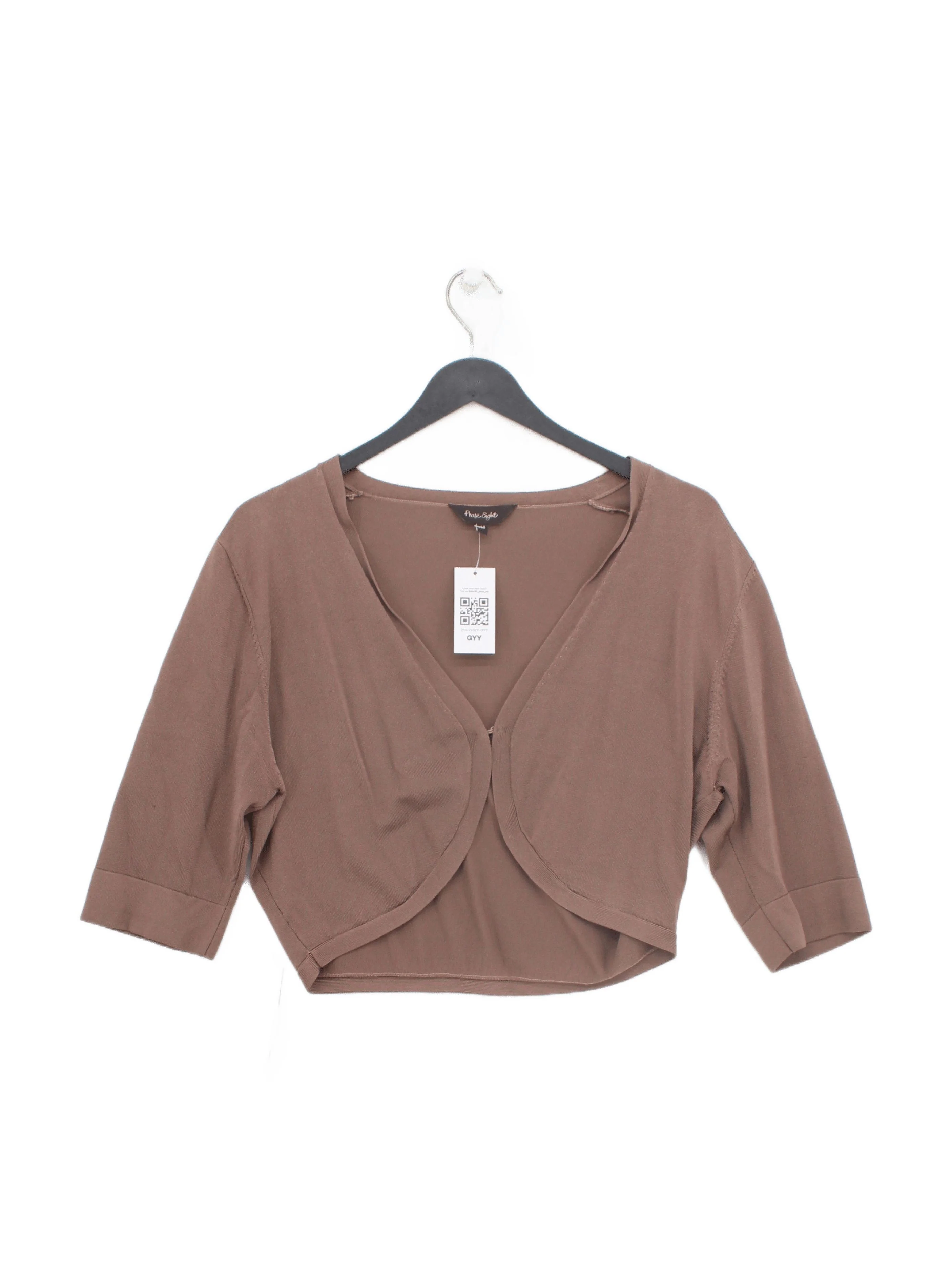 Phase Eight Women's Cardigan UK 14 Brown Viscose with Nylon V-Neck Cardigan