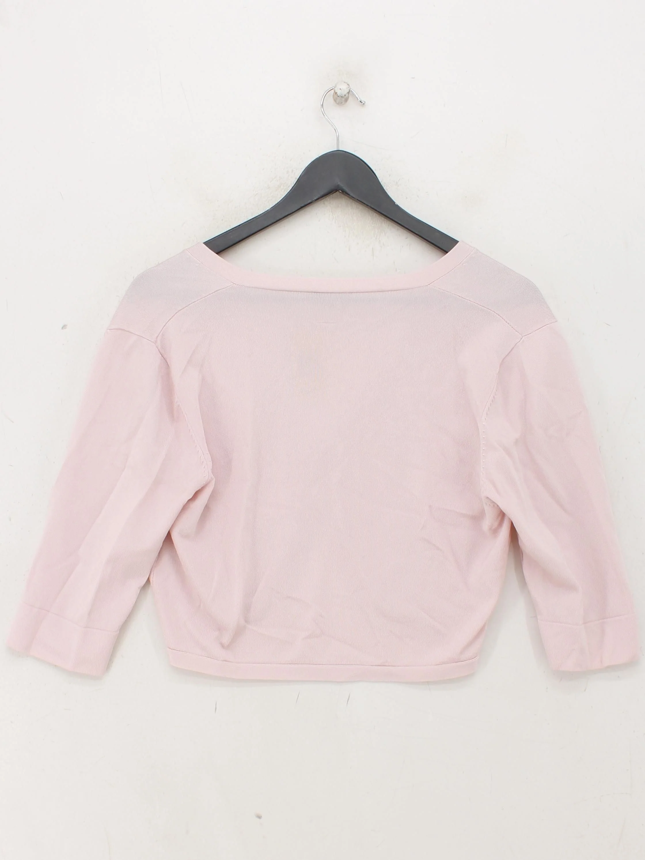 Phase Eight Women's Cardigan UK 14 Pink Viscose with Nylon V-Neck Cardigan - Image 2