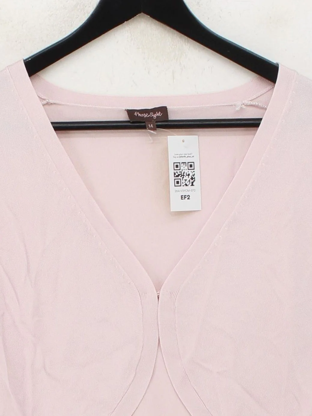 Phase Eight Women's Cardigan UK 14 Pink Viscose with Nylon V-Neck Cardigan - Image 3