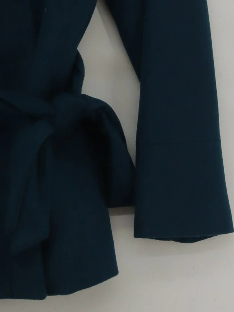 Phase Eight Women's Coat UK 12 Blue Wool with Polyester Overcoat - Image 4