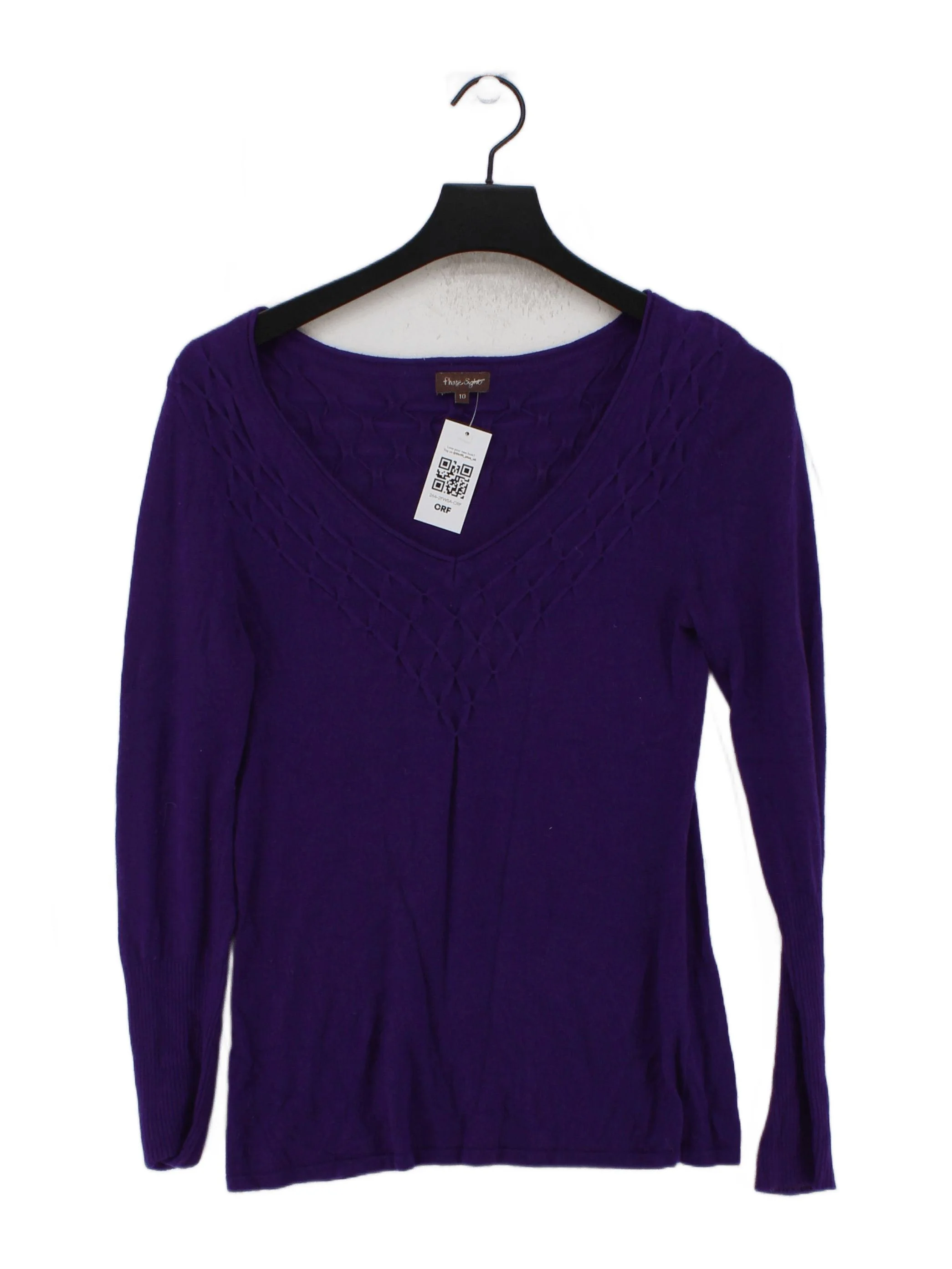 Phase Eight Women's Jumper UK 10 Purple 100% Nylon V-Neck Pullover