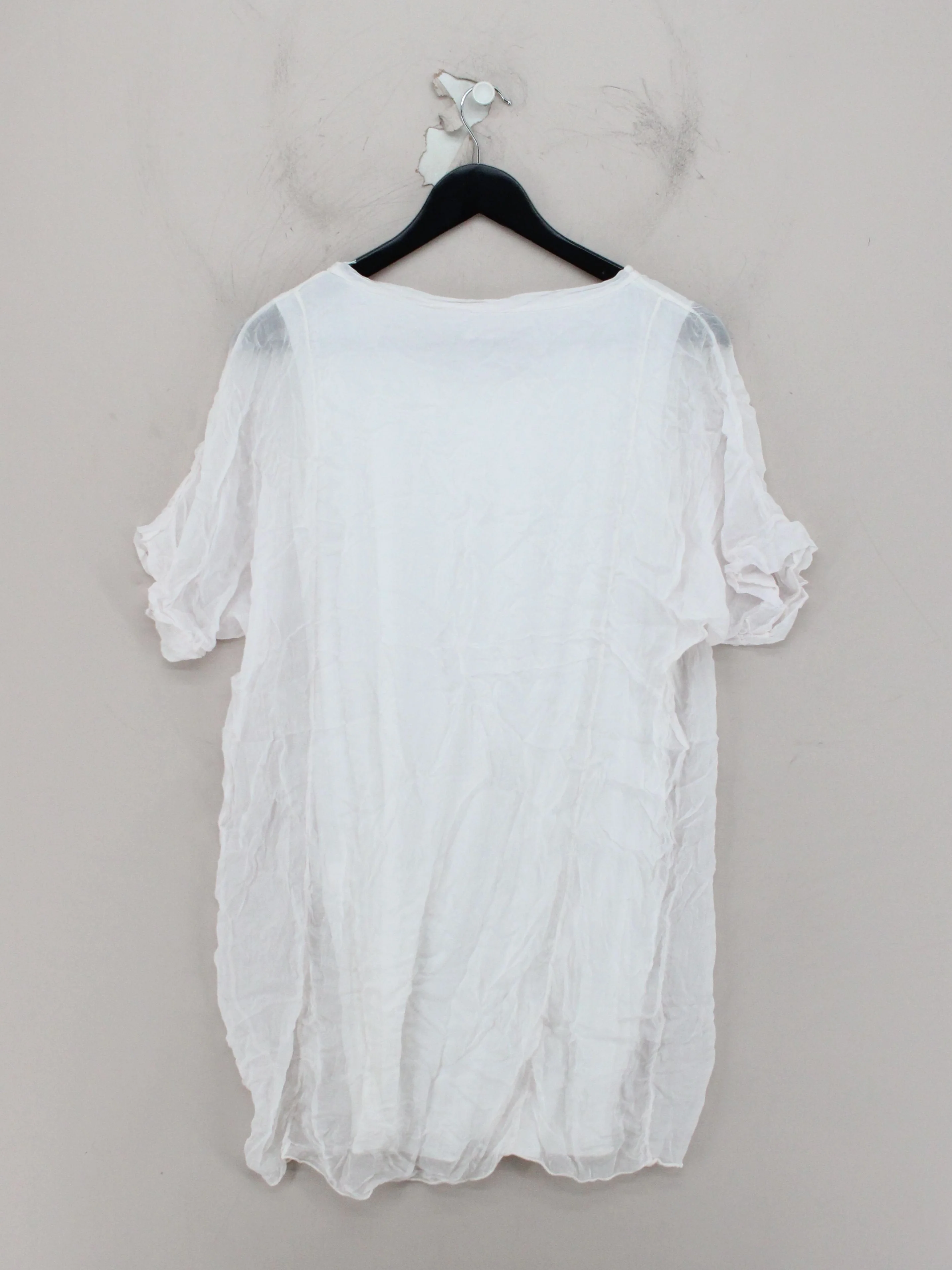 Phase Eight Women's Top M White Silk with Viscose Short Sleeve Round Neck Basic - Image 2