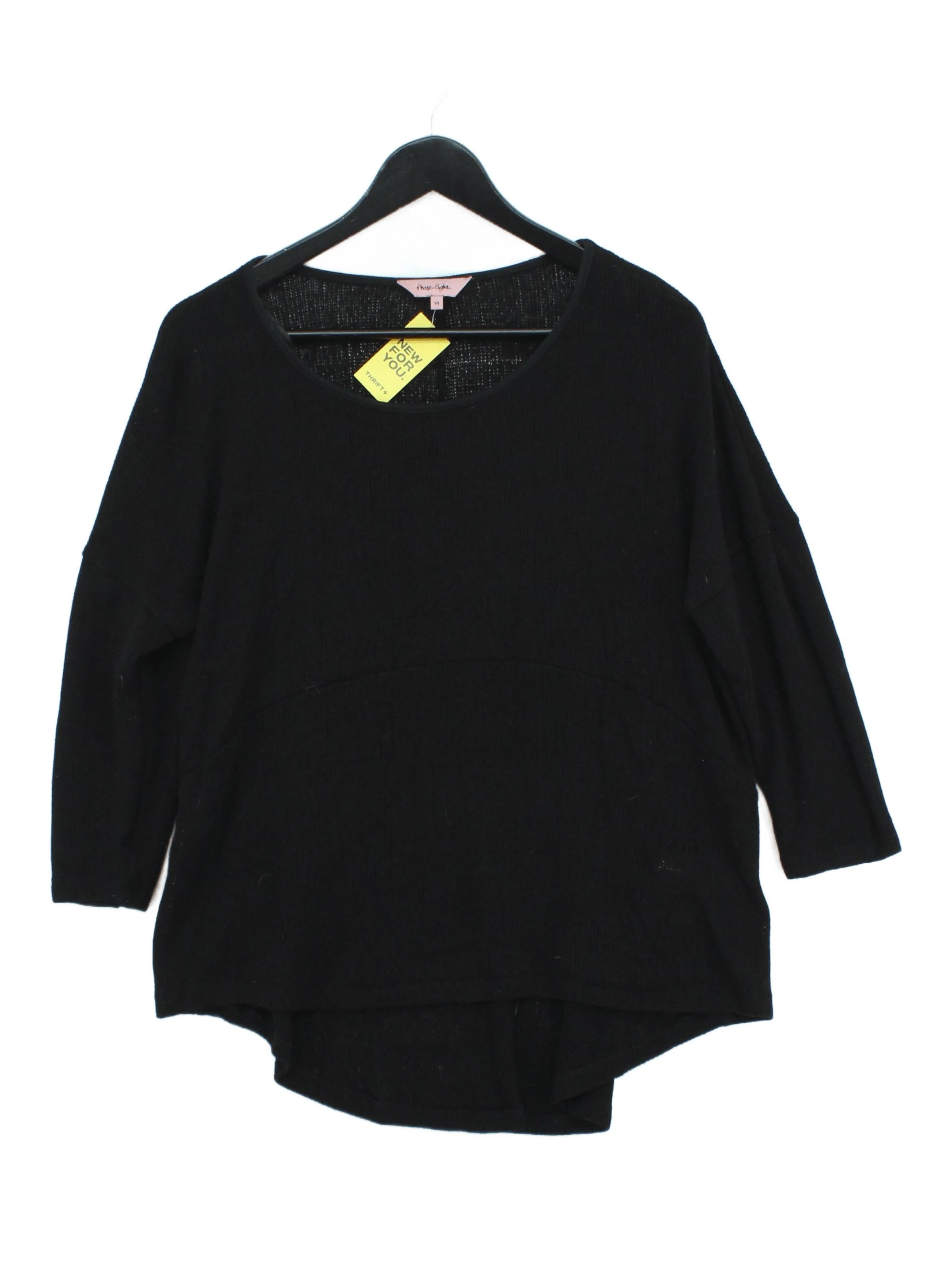 Phase Eight Women's Top UK 14 Black Viscose with Polyester Basic