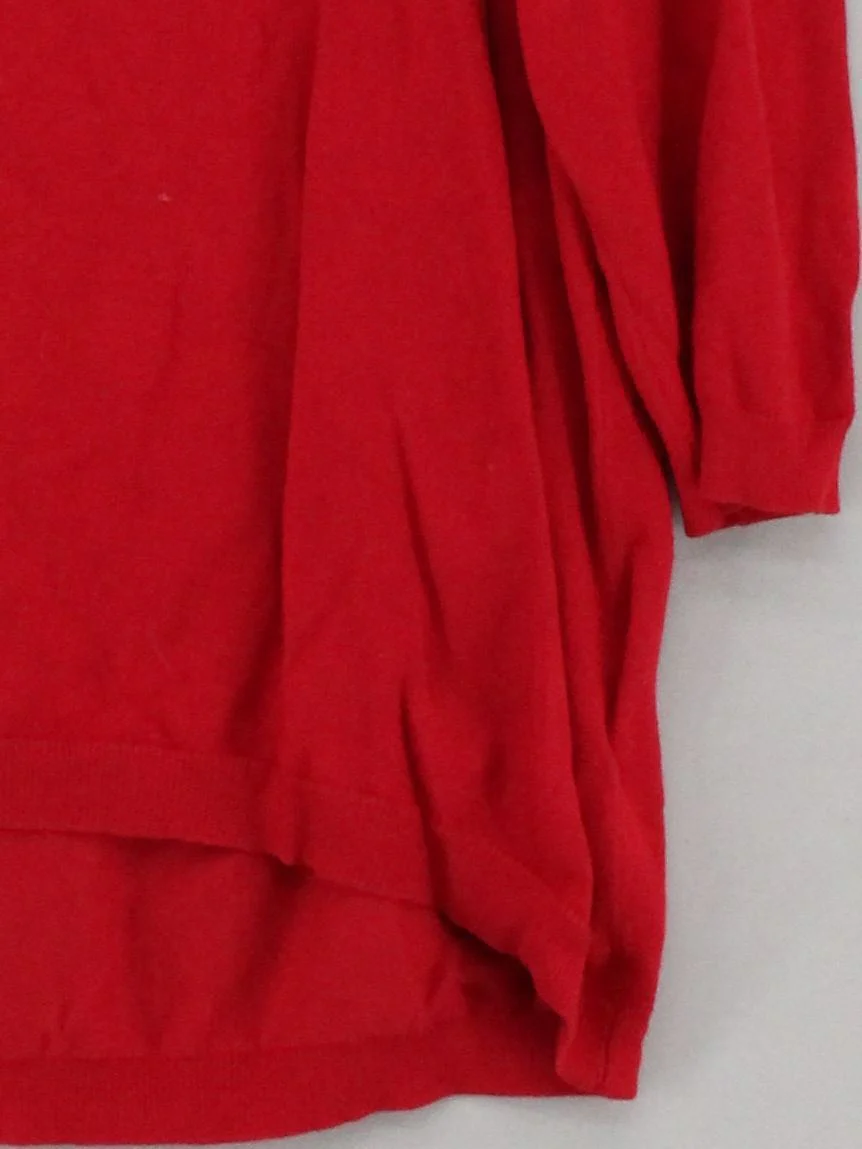 Phase Eight Women's Top UK 14 Red Viscose with Nylon 3/4 Sleeve Round Neck Basic - Image 4