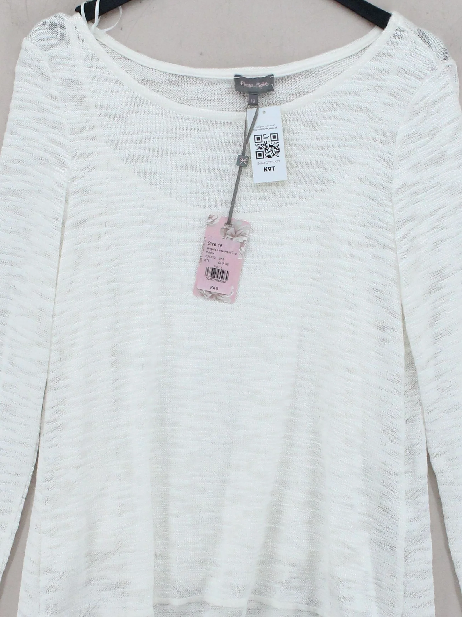 Phase Eight Women's Top UK 16 White Viscose with Polyester Tunic - Image 3
