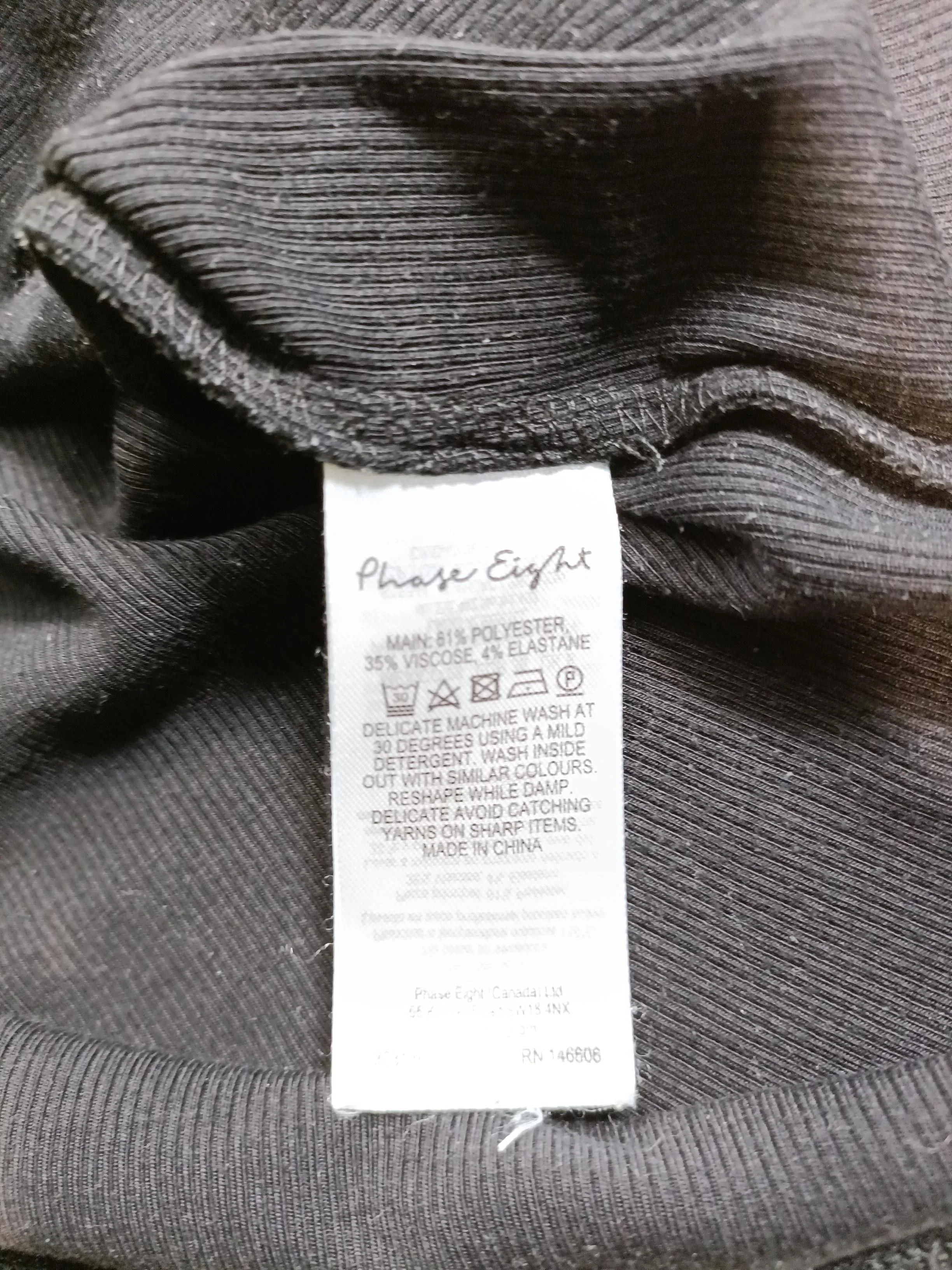 Phase Eight Women's Top UK 8 Black Polyester with Viscose, Elastane Jersey - Image 10