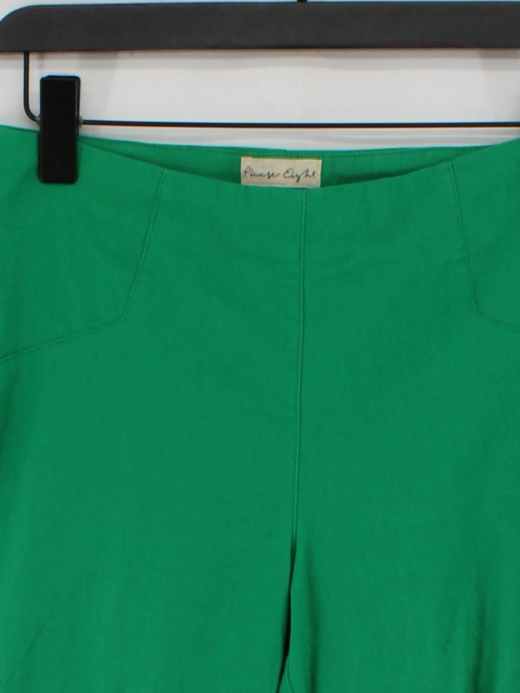 Phase Eight Women's Trousers UK 12 Green Cotton with Polyester, Elastane Cropped - Image 3