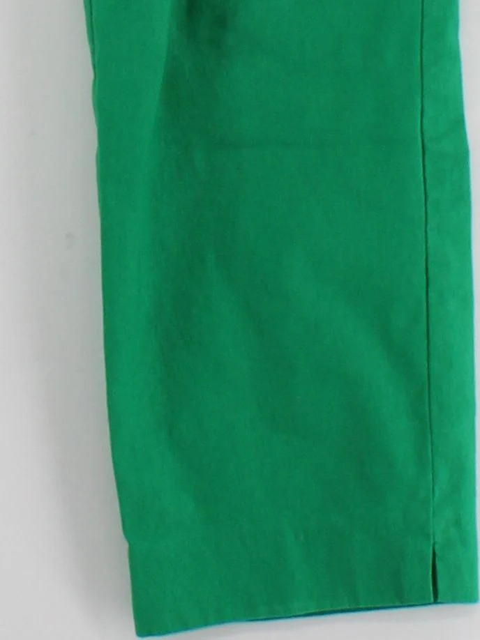 Phase Eight Women's Trousers UK 12 Green Cotton with Polyester, Elastane Cropped - Image 4