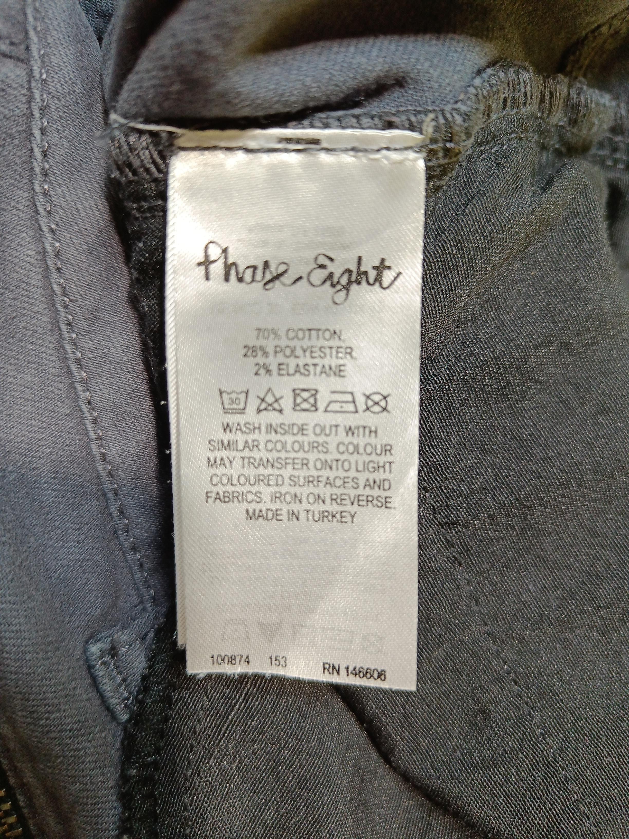 Phase Eight Women's Trousers UK 12 Grey Cotton with Polyester, Elastane Chino - Image 7