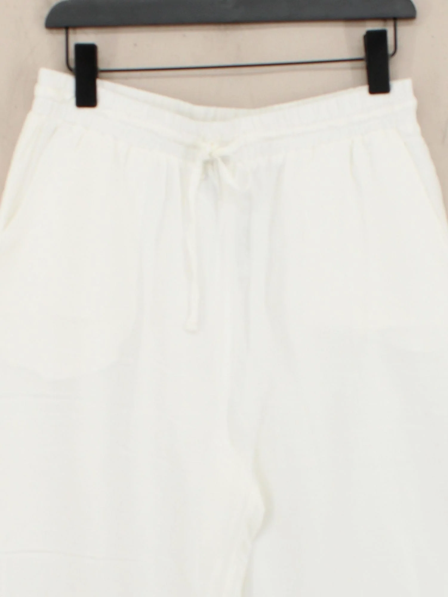 Picadilly Women's Trousers UK 14 White Viscose with Linen Wide-Leg Chino - Image 3