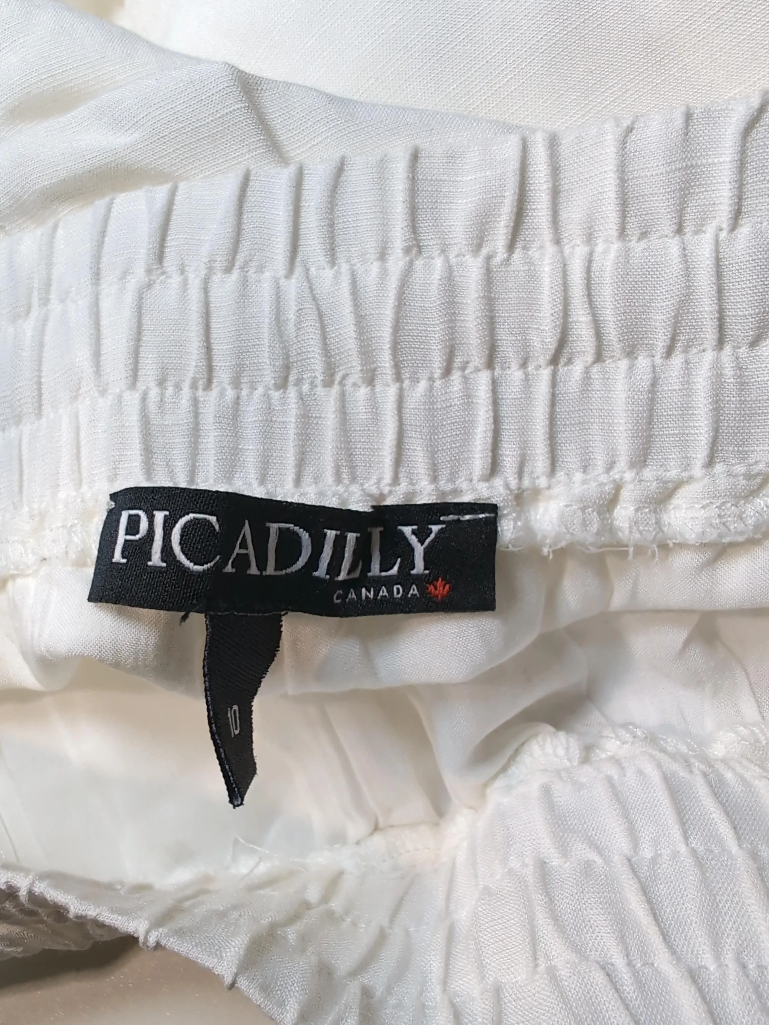 Picadilly Women's Trousers UK 14 White Viscose with Linen Wide-Leg Chino - Image 5
