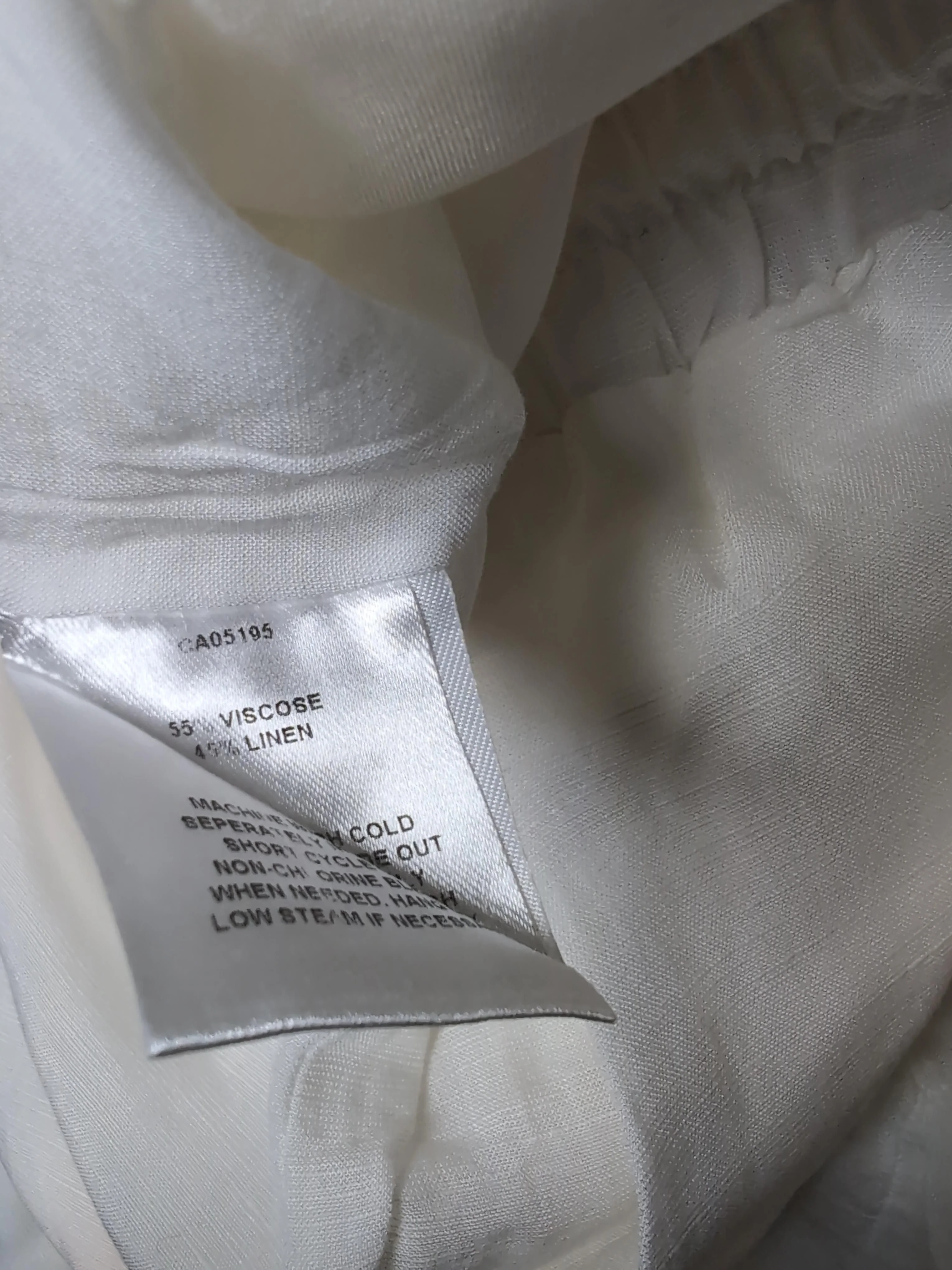 Picadilly Women's Trousers UK 14 White Viscose with Linen Wide-Leg Chino - Image 6