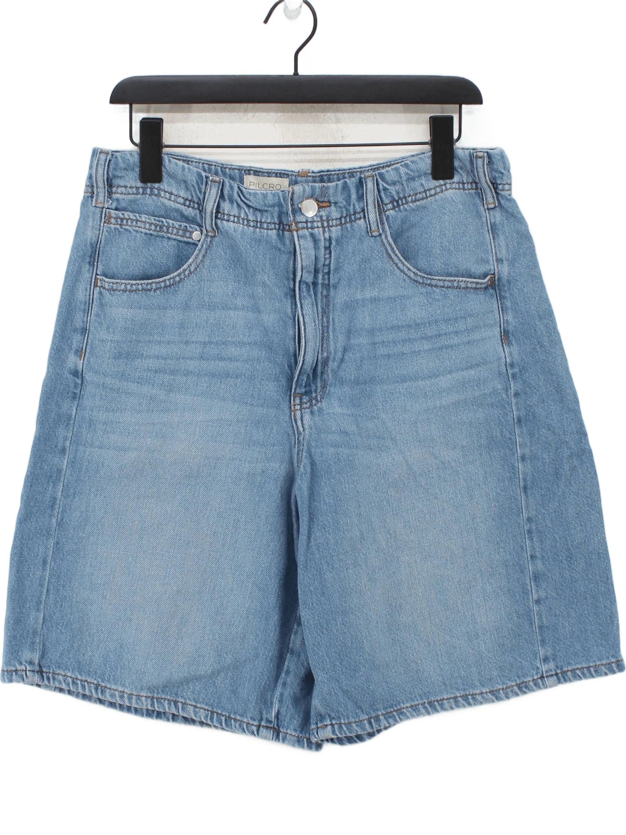 Pilcro Women's Shorts W 32 in Blue Cotton with Lyocell Modal Mom
