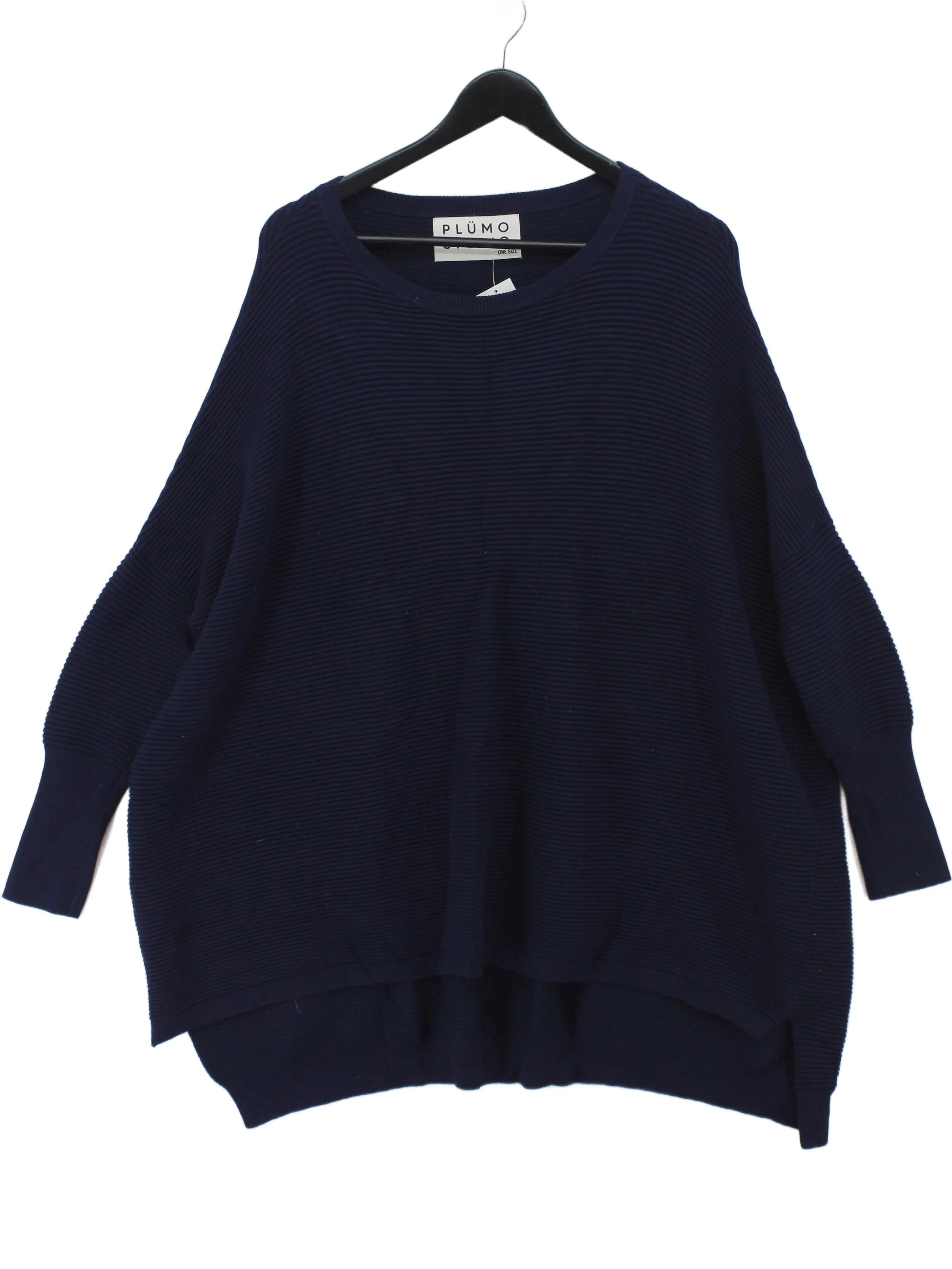 PLUMO STUDIO Women's Jumper Blue Viscose with Nylon Round Neck Pullover
