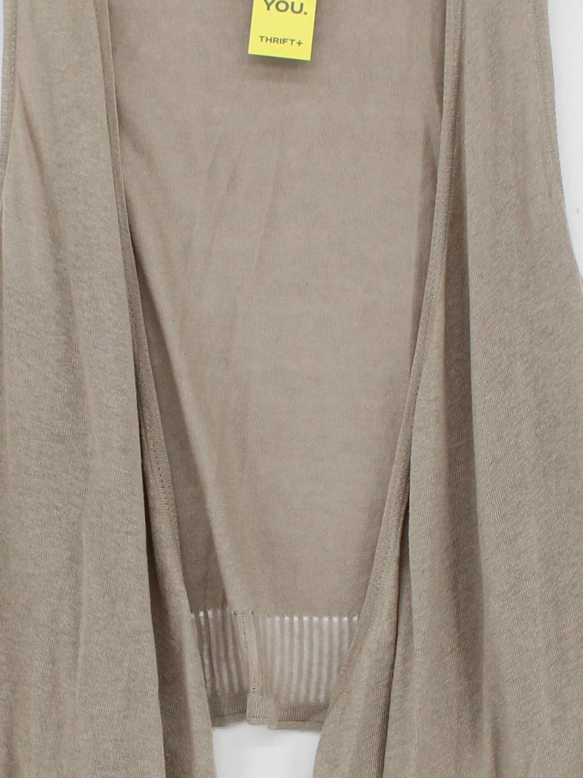 Poetry Women's Cardigan UK 10 Tan Silk with Linen V-Neck Cardigan - Image 3